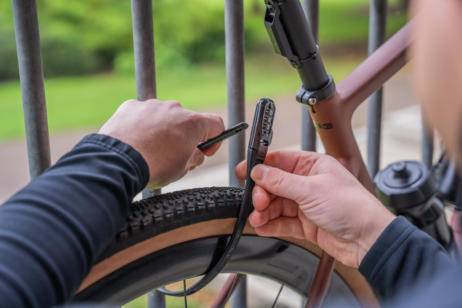 Hiplok Z LOK Combo Bike Lock/Motorbike Helmet Lock - Black. 3 Digit Code. Steel Core & 45Cm Locking Length. Optional Bracket image number 6