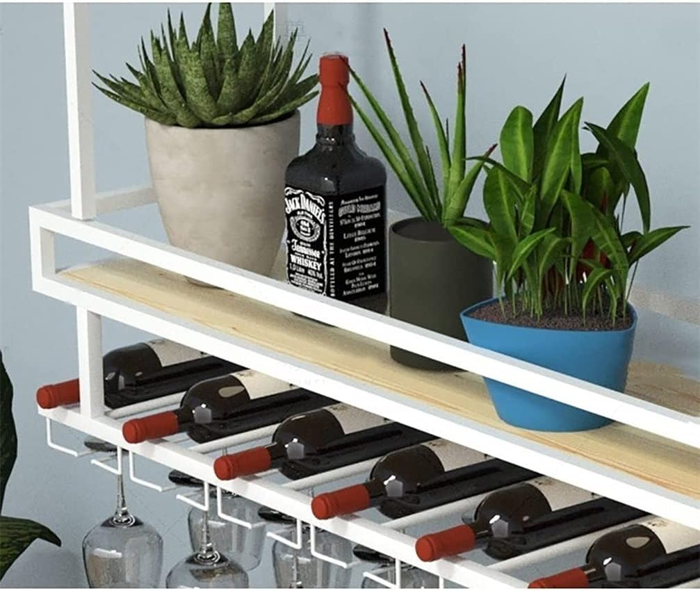 Ceiling Wine Glass Racks Industrial Vintage Metal Bar Wine Glass Hanging Rack Upside down Wine Glass Rack Floating Shelf for Home Kitchen (Color : Black, Size : 80 * 30 * 80Cm) image number 3