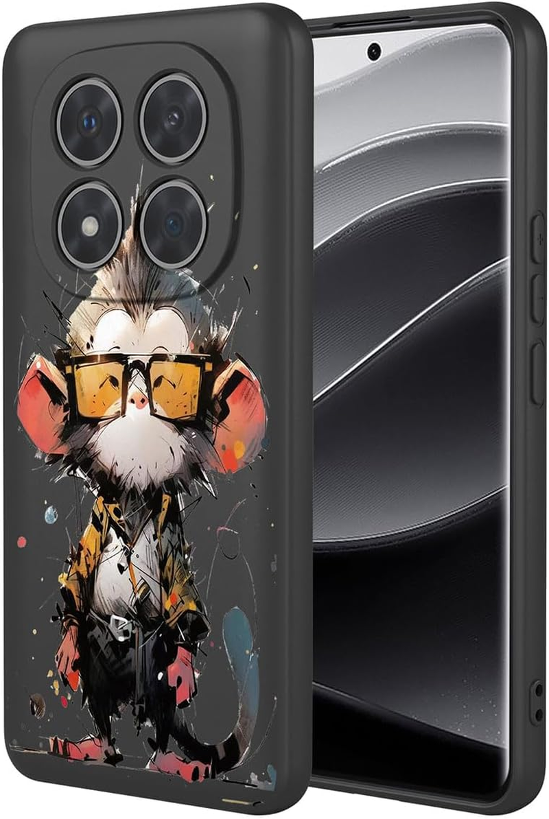 Case for Xiaomi Redmi Note 14 Pro+ plus 5G, Ultra Thin Silky Liquid Silicone Shockproof Cover with Premium Fiber Lining, Fashion 3D Painting Pattern Cute Case. P4