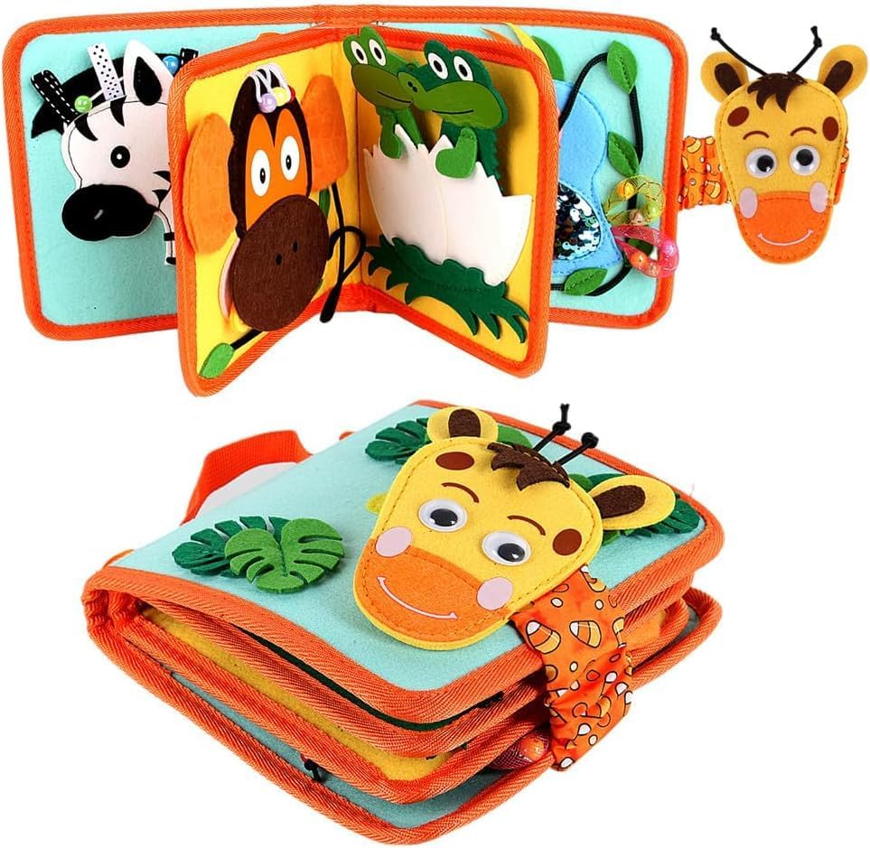 Kukelen Busy Board, Busy Book,Quiet Book ，Montessori Toys for Toddlers, Felt Toddlers Sensory Toys Toddler Activity Book for Learning Fine Motor Skills, Educational Toys for Boys Girls image number 1