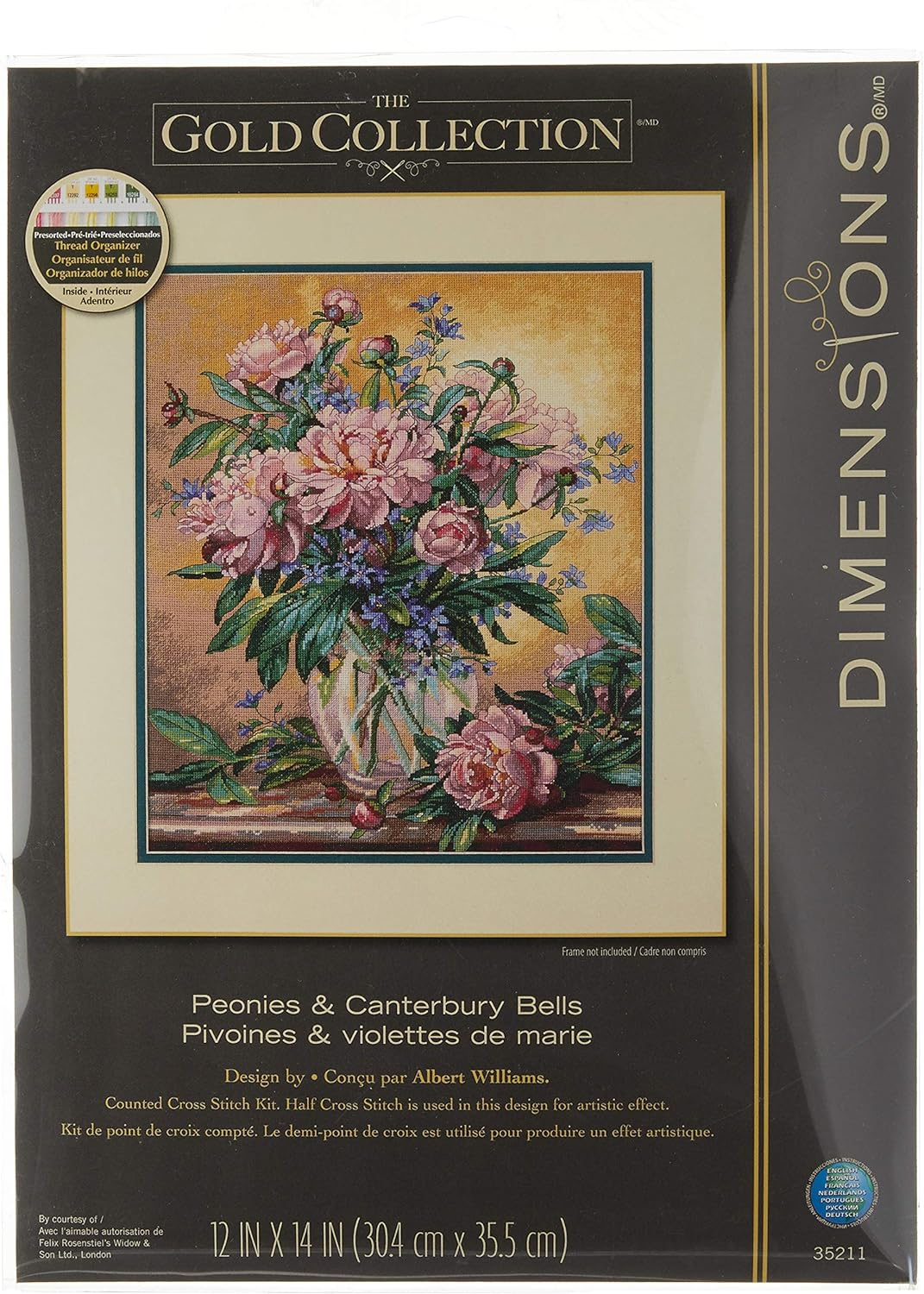 Dimensions Cross Stitch Flowers in Vase, Large, Multicolor image number 2