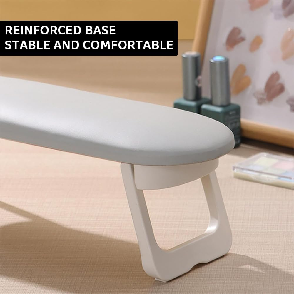 Foldable Nail Manicure Hand Rest Cushion with Soft PU Leather Mat, Portable Nail Arm Rest Pillow for Salon and Home Use, Comfortable Support for Nail Art and Acrylic Nails image number 4