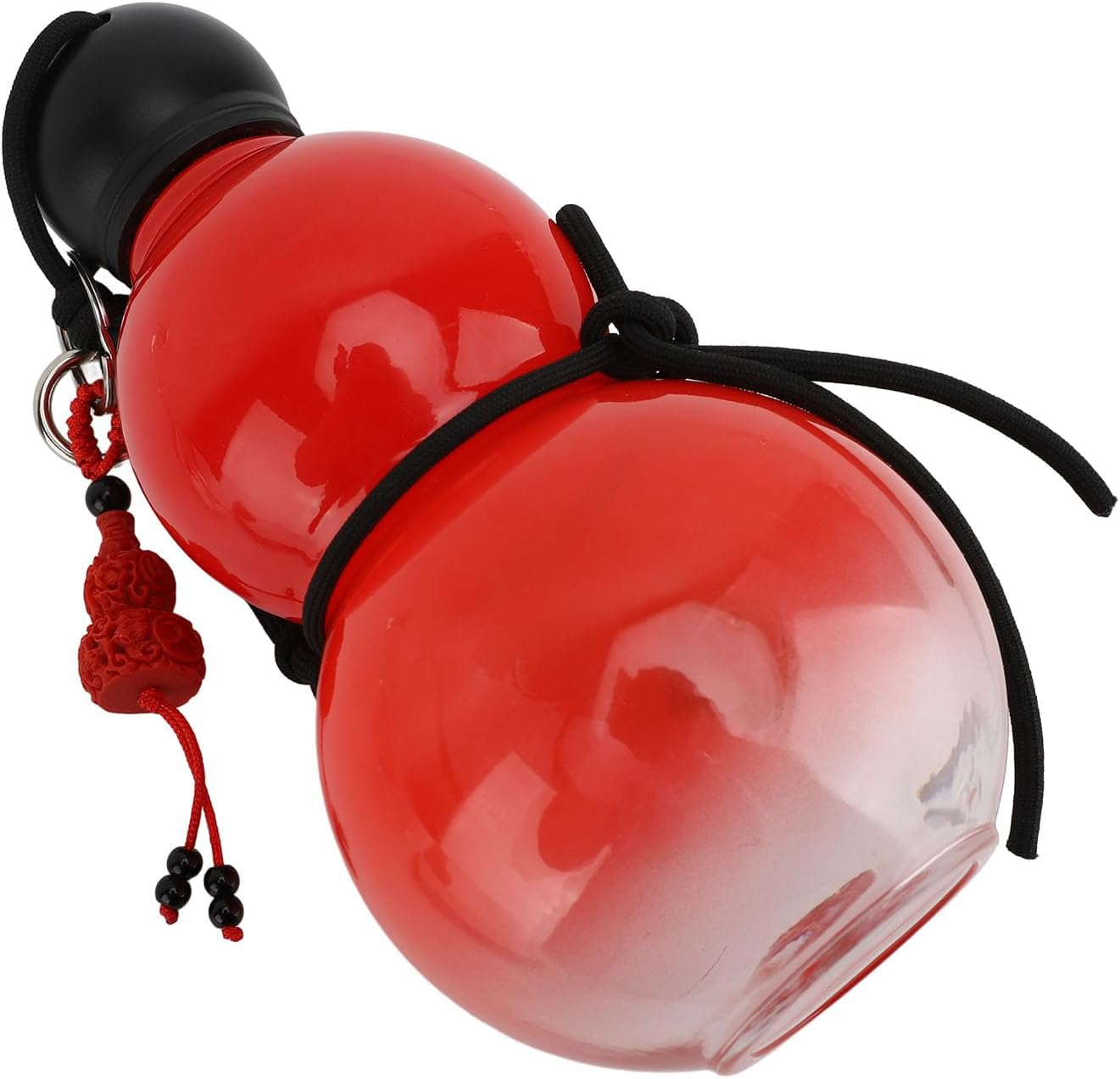 Chinese Retro Inspired Gourd Style Sports Bottle, 800Ml - Portable for Traveling, Picnic & Daily Drinking (Red)
