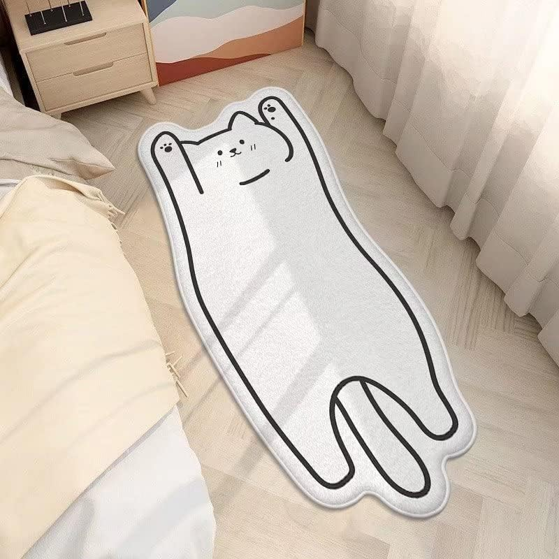 Squishy Dot Floor Carpet, Kitty Pattern Bathroom Mat, Cute Cat Bath Rug, Floor Mat, Super Soft, Absorbent Non-Slip Mat, Fluffy Cartoon Mat for Children, Play Room, Living Room and Bedroom 40X120Cm image number 2