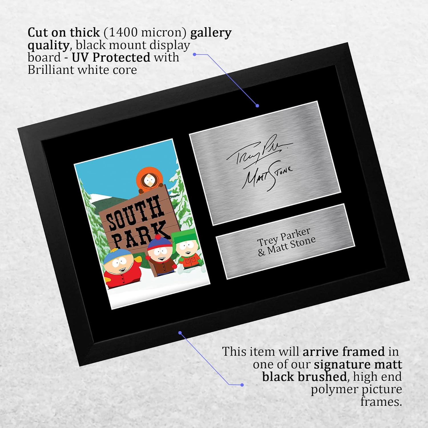 HWC Trading FR A4 Trey Parker & Matt Stone South Park Gifts Printed Signed Autograph Picture for TV Show Fans - A4 Framed image number 3