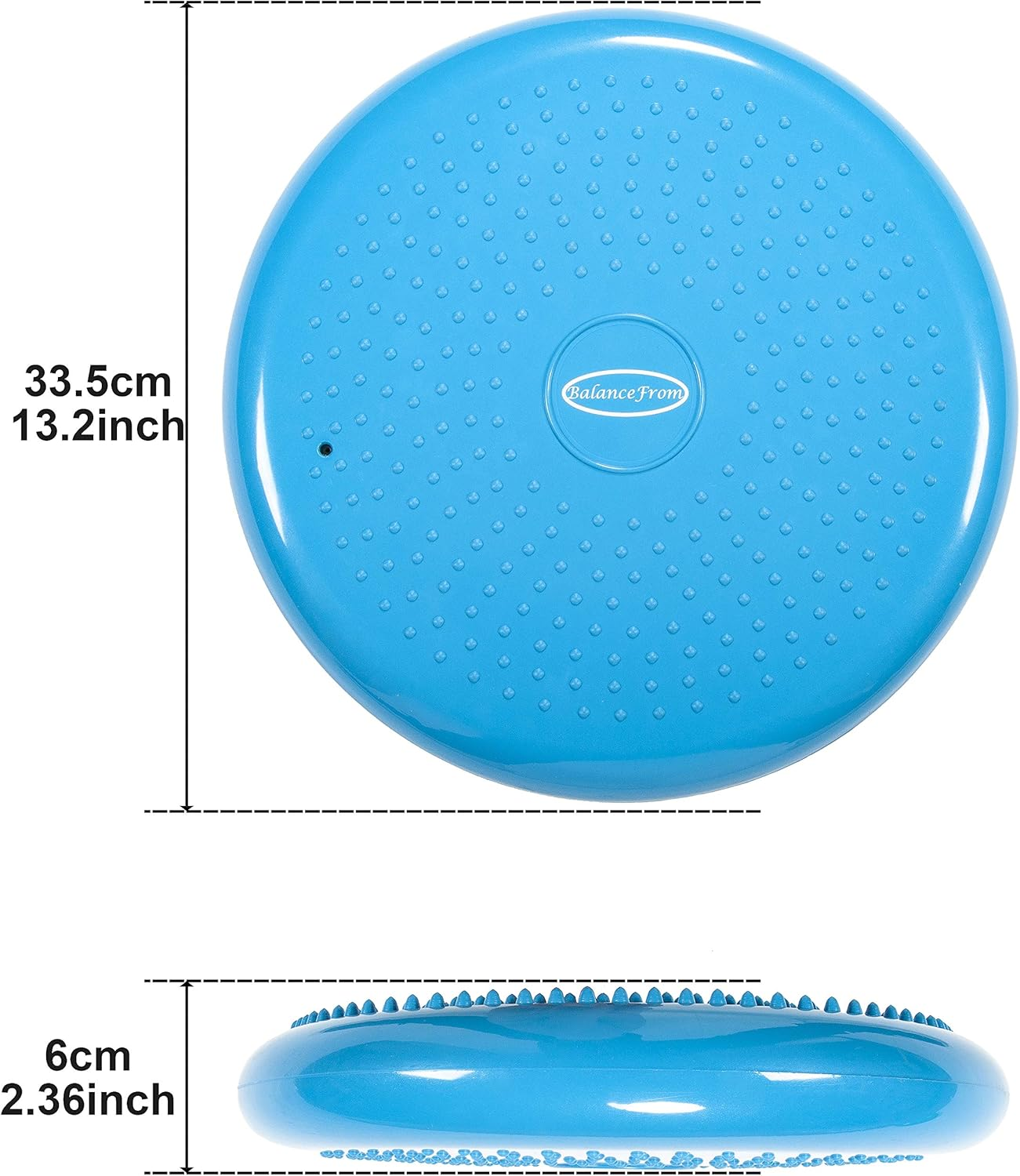 Signature Fitness Inflated Balance Disc Wobble Cushion Stability Core Trainer for Home or Office Desk Chair Kids Classroom Sensory Wiggle Seat, Pump Included, Multiple Colors image number 4