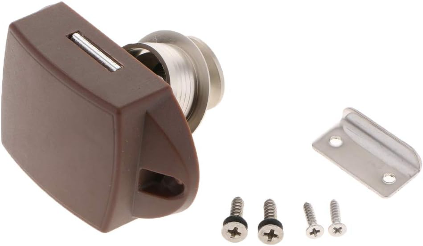 Zinc Alloy Push Button Latch Cupboard Lock Knob for Cabinet/Rv/Boat (Pearl) image number 4