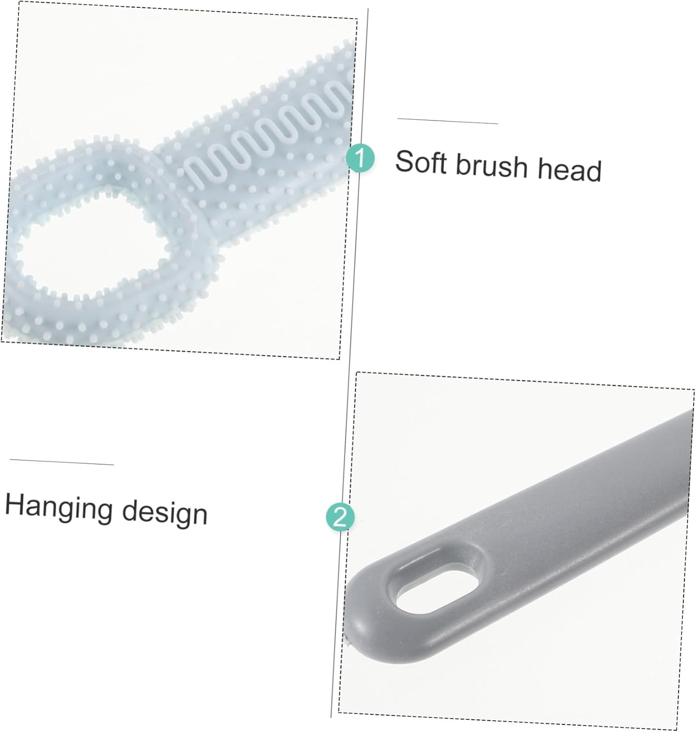 GANAZONO Elderly Foot Washer Toe Gap Brush Long Handle Foot Scrubber Dead Skin Remover Tool for Elderly Pregnant image number 1