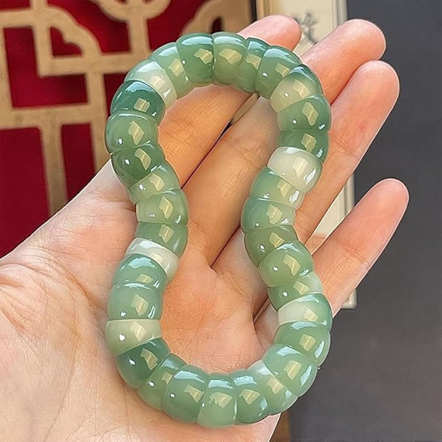 Natural Bodhi Beads Bracelet for Anxiety Relief, Bodhi Seeds Beaded Bracelets, Protection Healing Anti-Anxiety Stress Reduction Jewelry image number 3