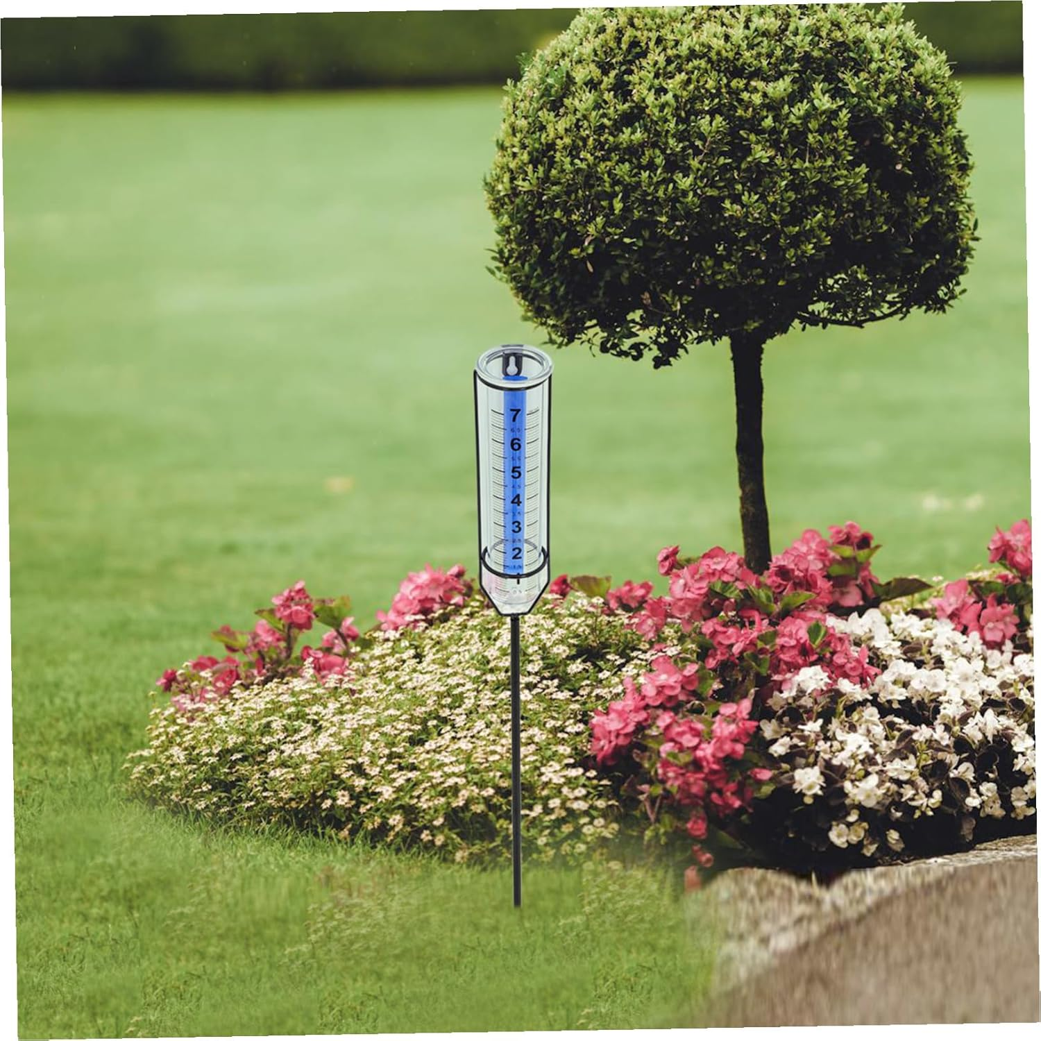 TEHAUX Large Outdoor Rain Gauge Freeze Protection Stake Mount for Accurate Water for Rain Measurement