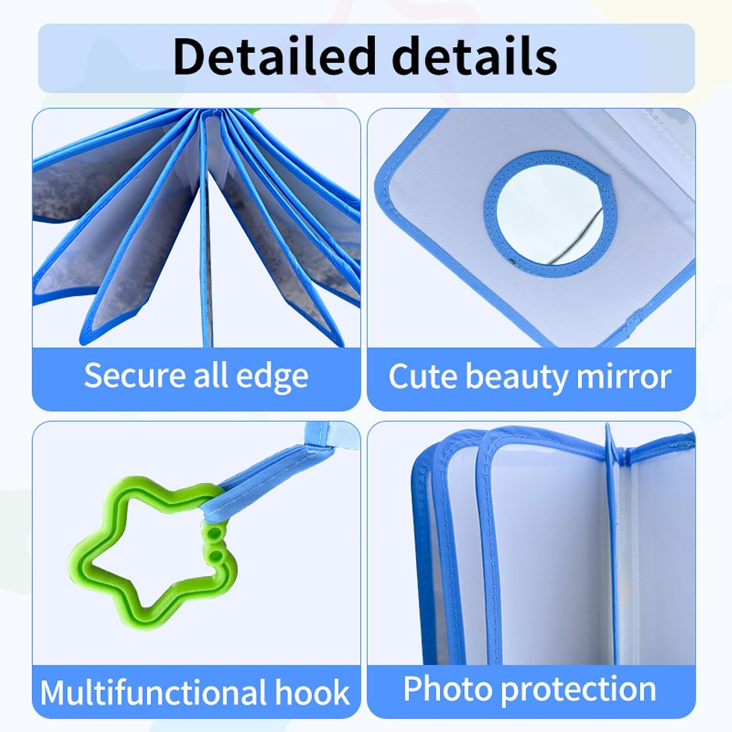 Organic Cotton Baby Photo Album Fabric Baby Book Photo Album with Latex Pendant and Safety Mirror as Memory Album - to Remember Faces Names for Children Birthday image number 6