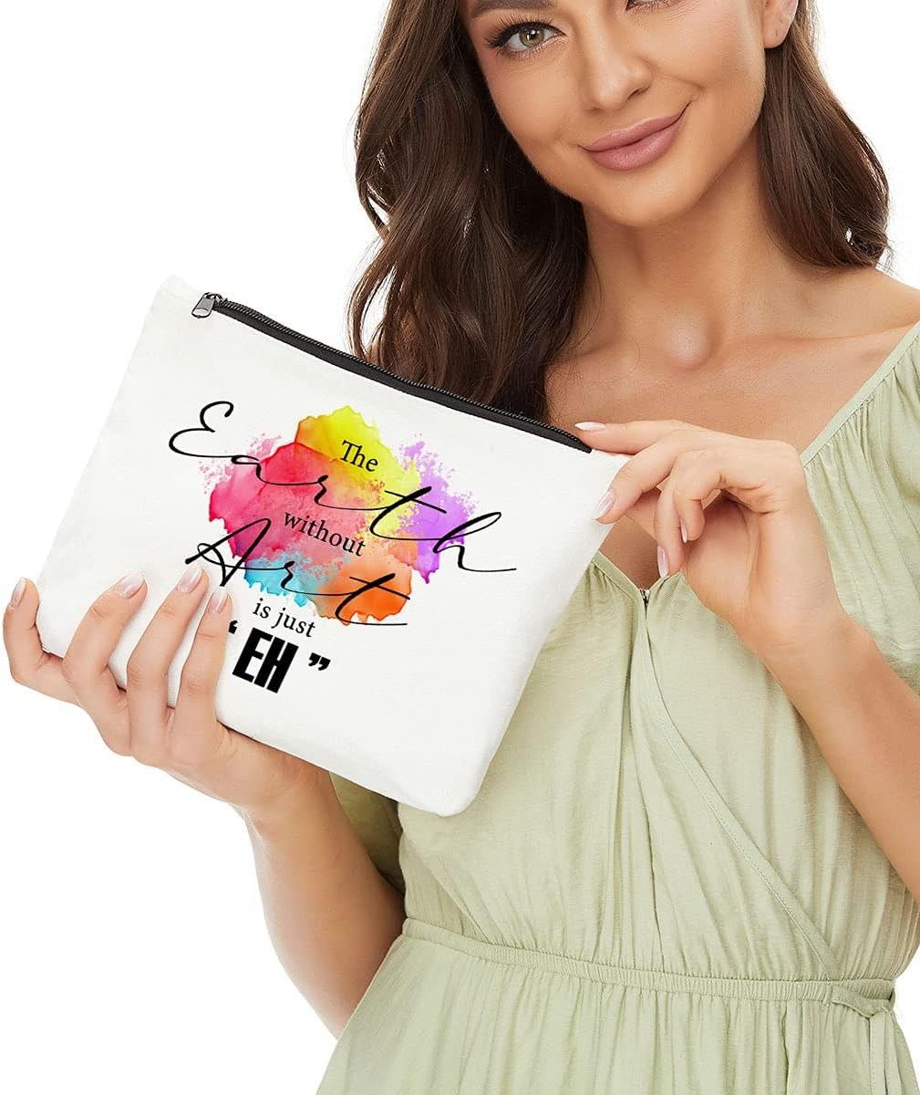 Makeup Artist Supplies - the Earth without Art Is Just EH - Travel Pouch Bag for Art Teachers and Lovers - Multi194 image number 6