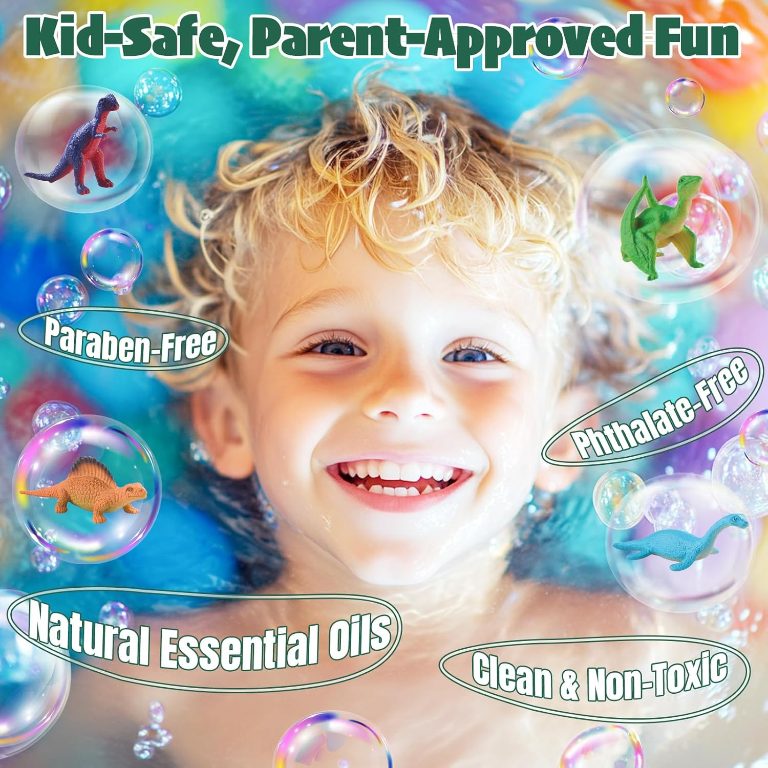 Dinosaur Bath Bombs for Kids with Surprise Inside, 10 Pack Natural Dino Egg Bath Bombs with Exclusive Carnivorous Dinosaur Toys, Fun Bath Gifts for Boys, Girls & Toddlers image number 5