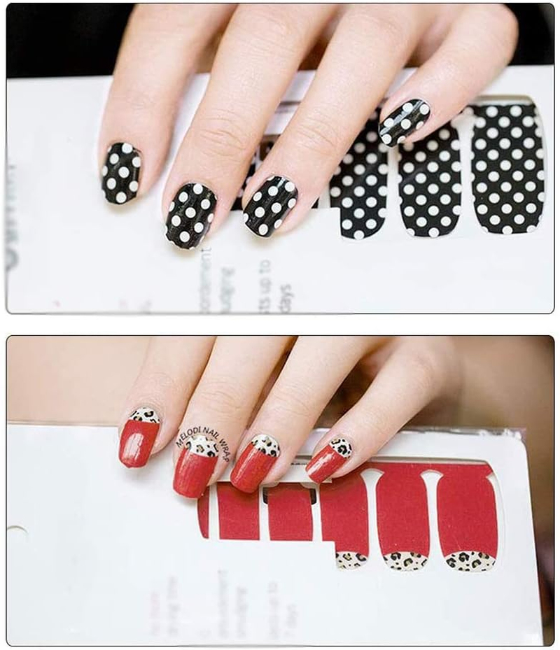 14 Sheets 196 Pieces Nail Polish Stickers Strips Pure Color Shine Full Wraps Nail Art Adhesive Decals Nail Art Designs