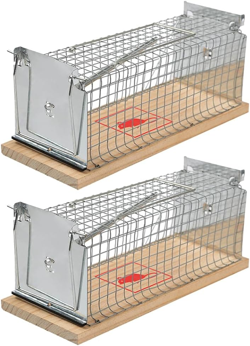 2 Pack Rat Trap Live,Mouse Rodent Trap,Live Mouse Cage,Small Rat Cage,Iron Rat Cage,For Indoor and Outdoor Vole Hamsters, Live Traps and Ready Release image number 6