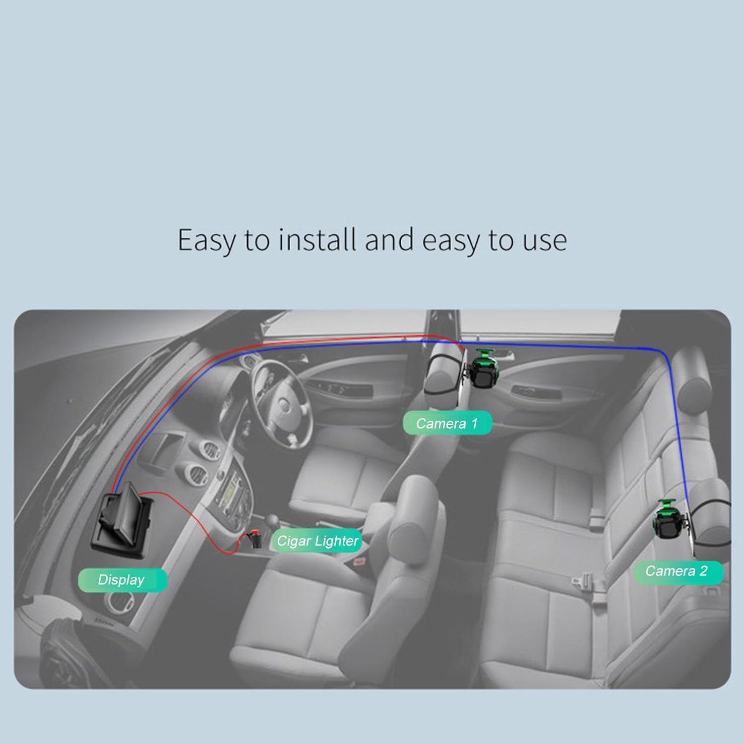 Baby Car Camera with 6.86Inch Screen, Rear Facing Camera HD 1080P Rearview Baby Car Monitor, Portable Baby Monitor for Travel, Easy Setup image number 6