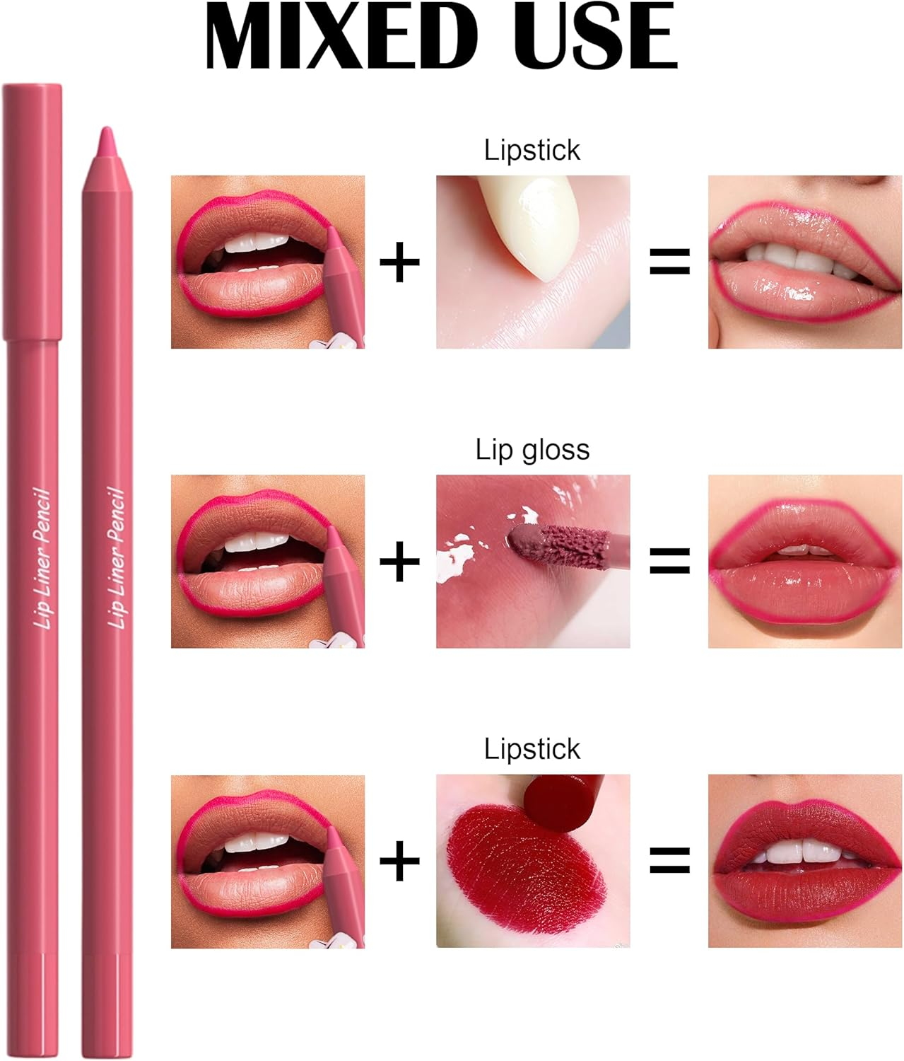 Jutqut 2 X Matte Lip Liner with Sharpener, Waterproof & Long-Lasting Lip Liner Pencil, Smudge-Proof Lip Liner, Soft Texture Lip Liner Pencil, Precise Application & Contouring - 13 image number 6