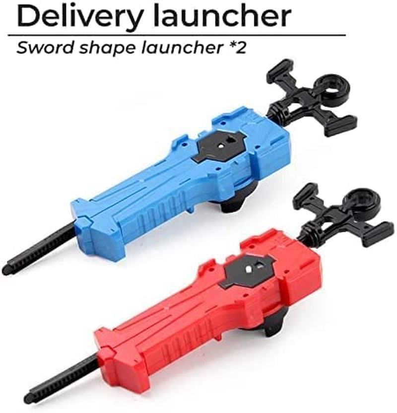 B-Qtech 2 King Set Battling Top with Burst Supergrip Battling Top Launcher Left & Right for Boys image number 2