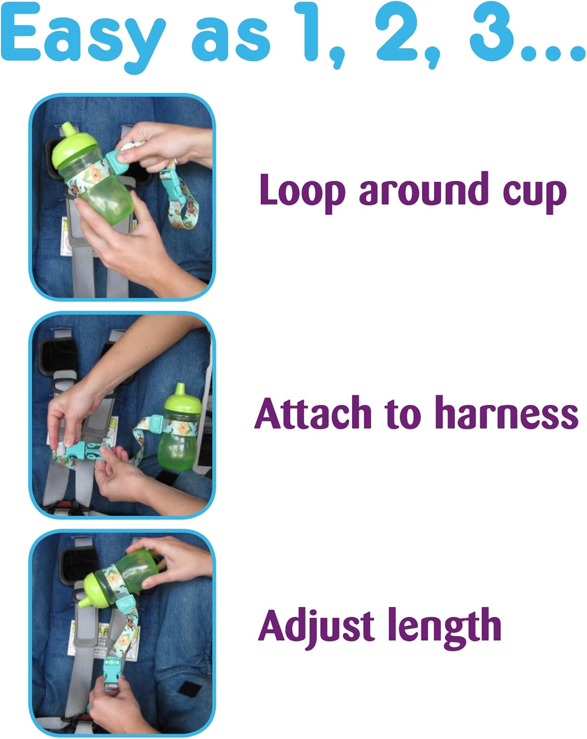 Pbnj Baby Sippypal Sippy Cup Holder Strap Leash Tether (Blk/White Dot 2-Pack) image number 1