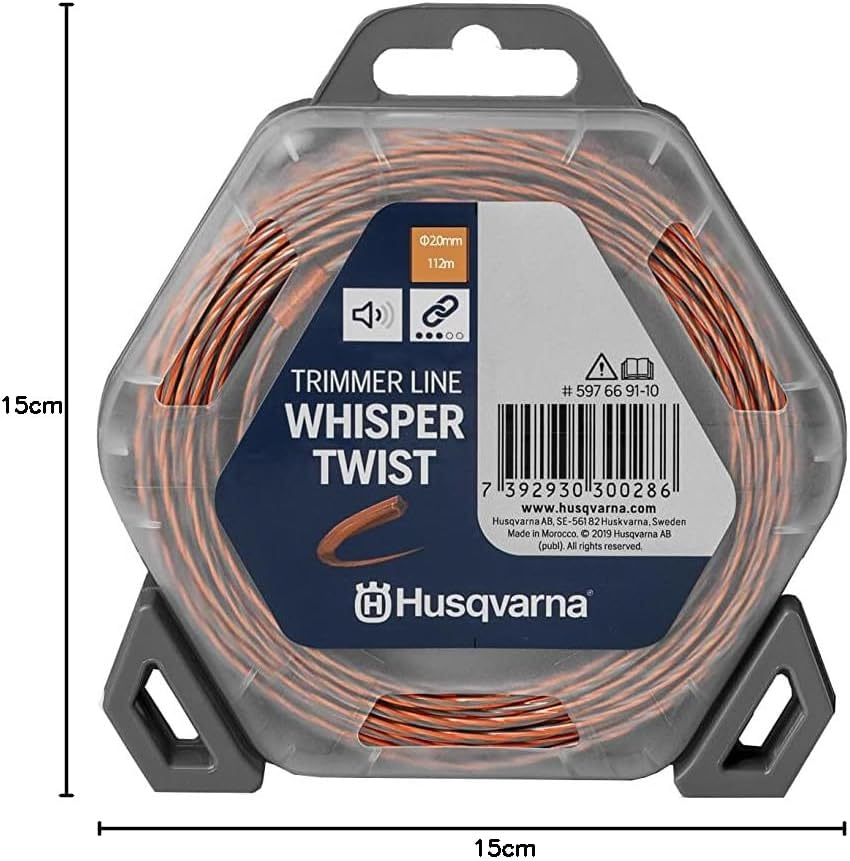 Husqvarna Whisper Twist Trimmer Line 2.4Mm X 77M &ndash; Long Length Low Noise Line | Donut Organge/Black image number 4
