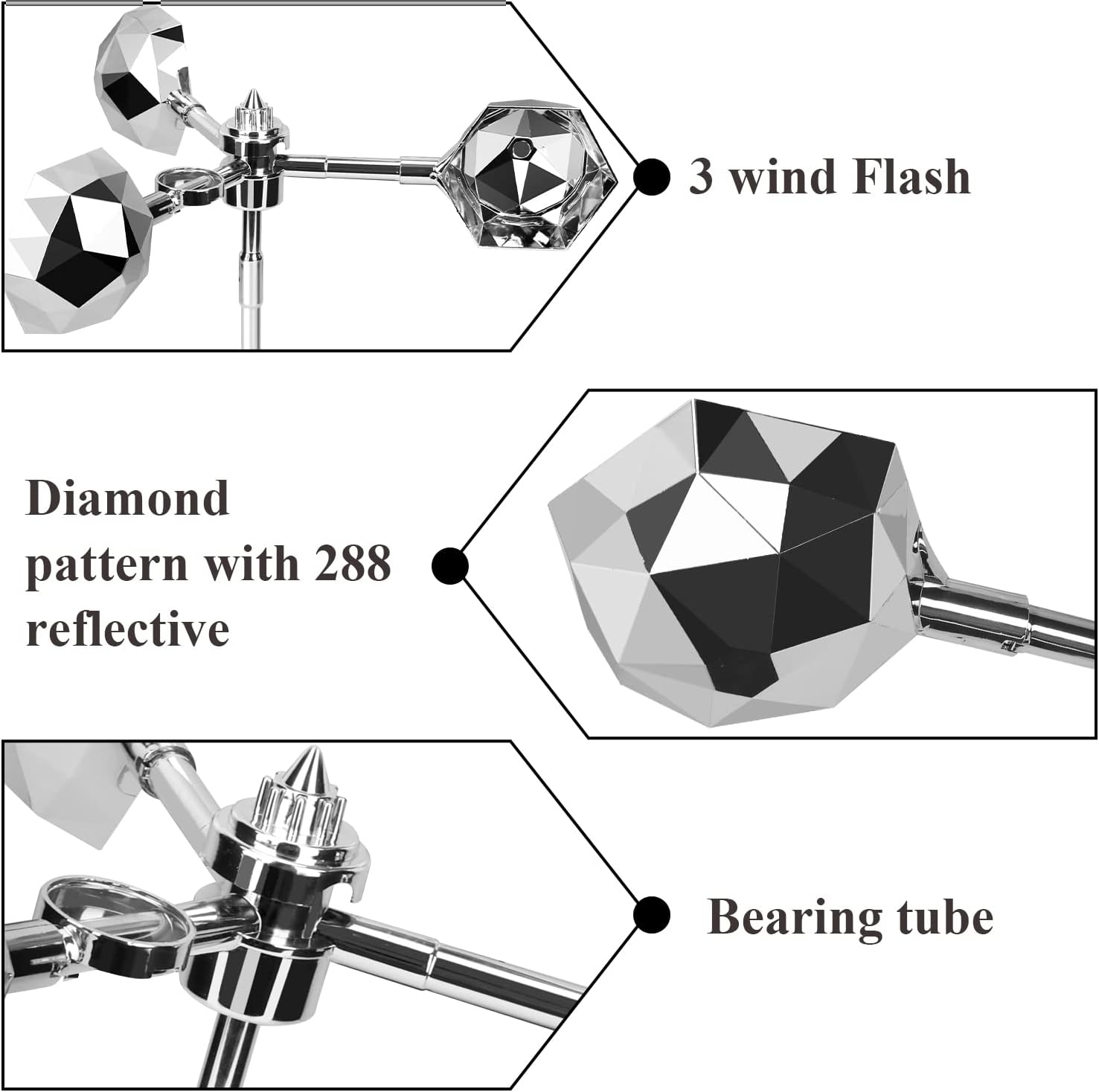 YIKEDAN Bird Deterrents for Outside, Bird Repellent Outdoor for Deterring Small Birds Pigeon, Bird Reflectors Spinning Wind Powered for Patio, Yard, Garden, Rooftop and Vegetable Gardens image number 2