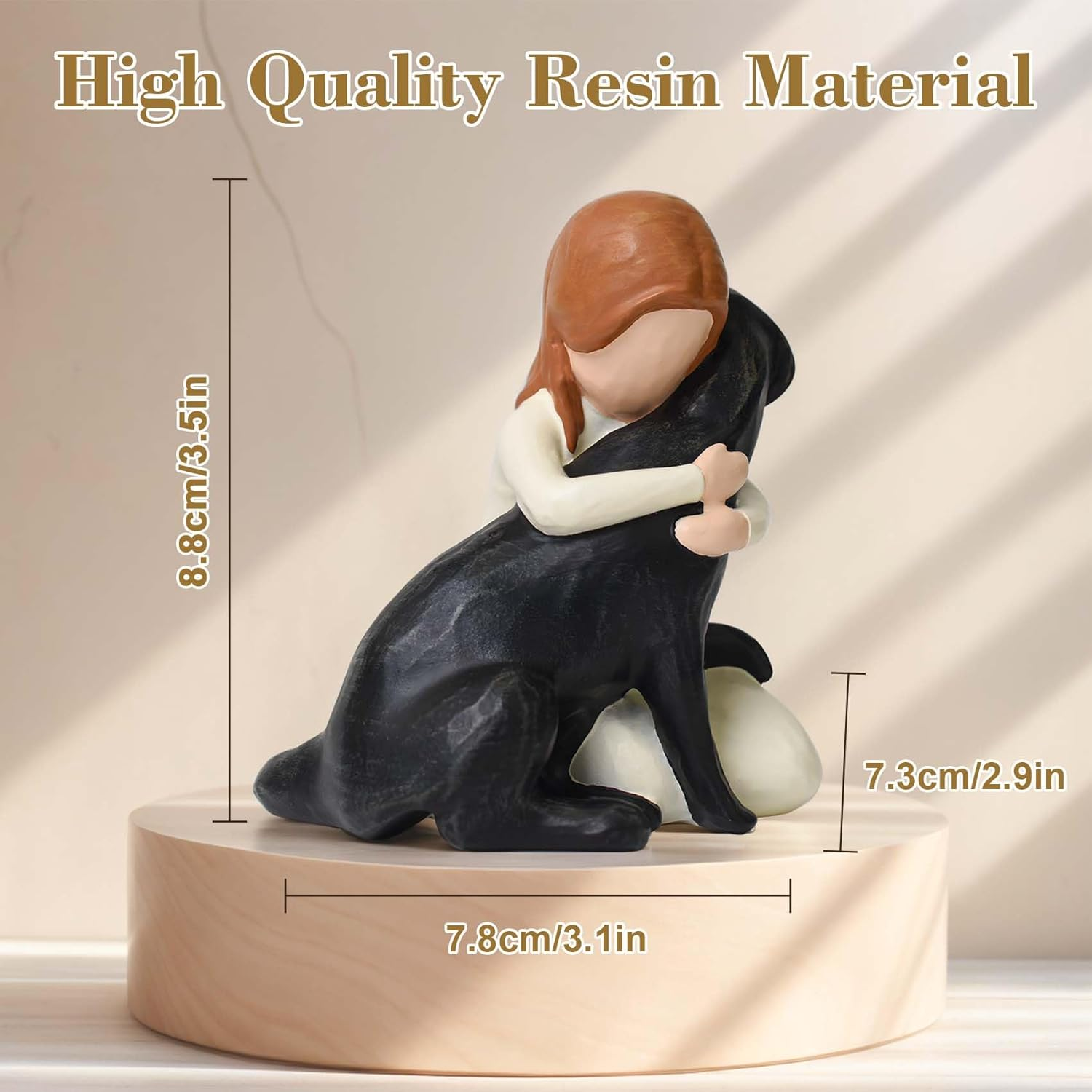 Lnrkai Black Dog Figurines Statues, Memorial Gifts for Loss of Dog, Sympathy Dogs Figurine for Pet Lovers, Hand-Sculpted Resin Black Labrador, Home Decor for Dogs Owners image number 2