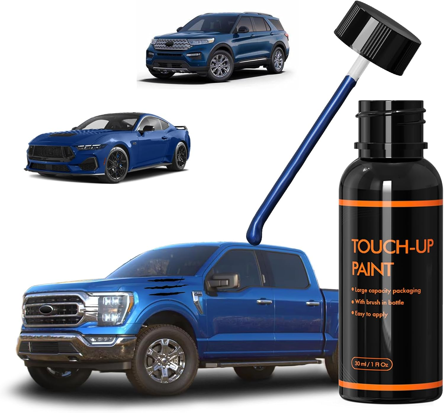 B3 Atlas Blue Touch up Paint for Ford, DIY Car Paint Scratch Repair Kit, Automotive Paints, Quick & Easy Fix Scratch Repair for F-150/Mustang/Escape/Bronco/Responder/Explorer/Edge/Maverick