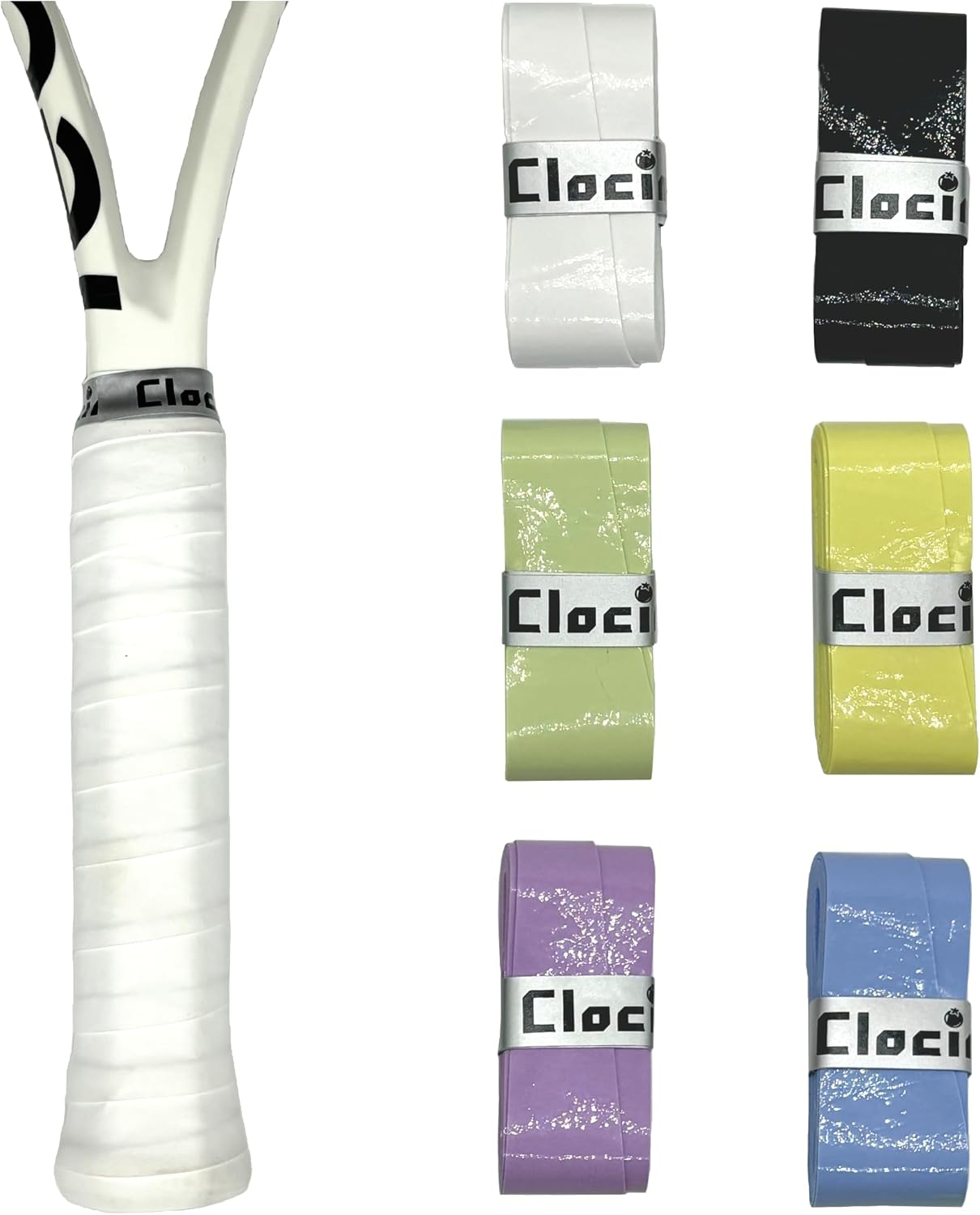 Anti Slip Tennis Overgrip, Racket Grip Tape for Tennis, Padel, Badmintion, Pickleball Racket, 6-Pack