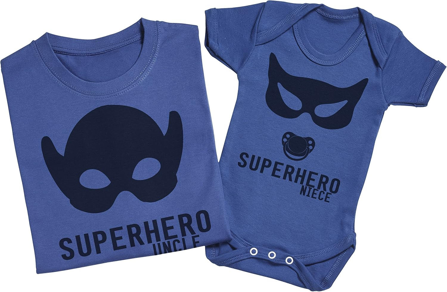 Zarlivia Clothing Superhero Niece - Matching Uncle Niece Gift Set - Mens T Shirt & Baby Bodysuit - Green - Small & 18-24 Months image number 6
