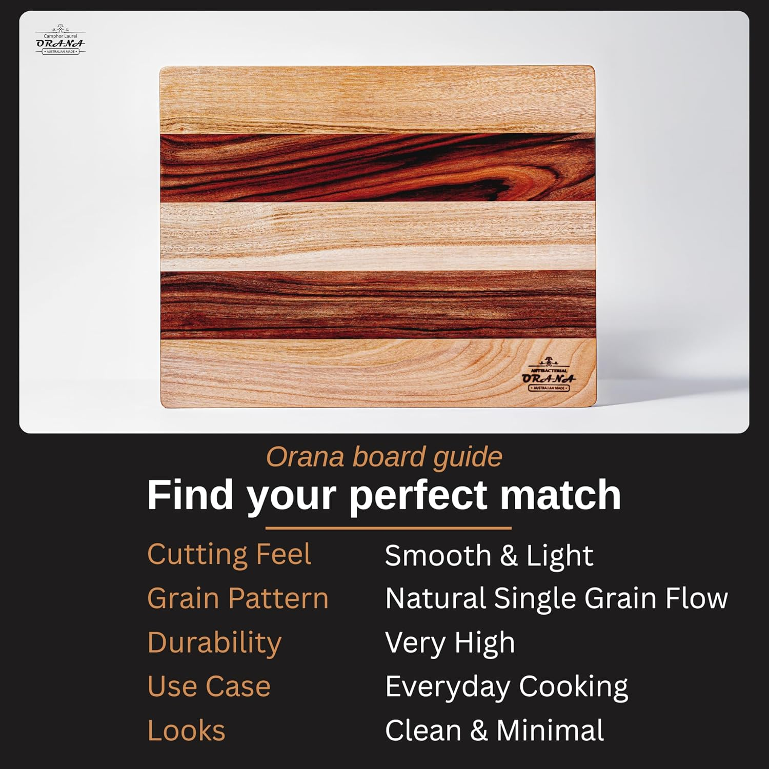 Orana 40X31Cm Camphor Laurel Edge Grain Made in Australia Anti-Bacterial Handmade Chopping Cutting Board&hellip; image number 5