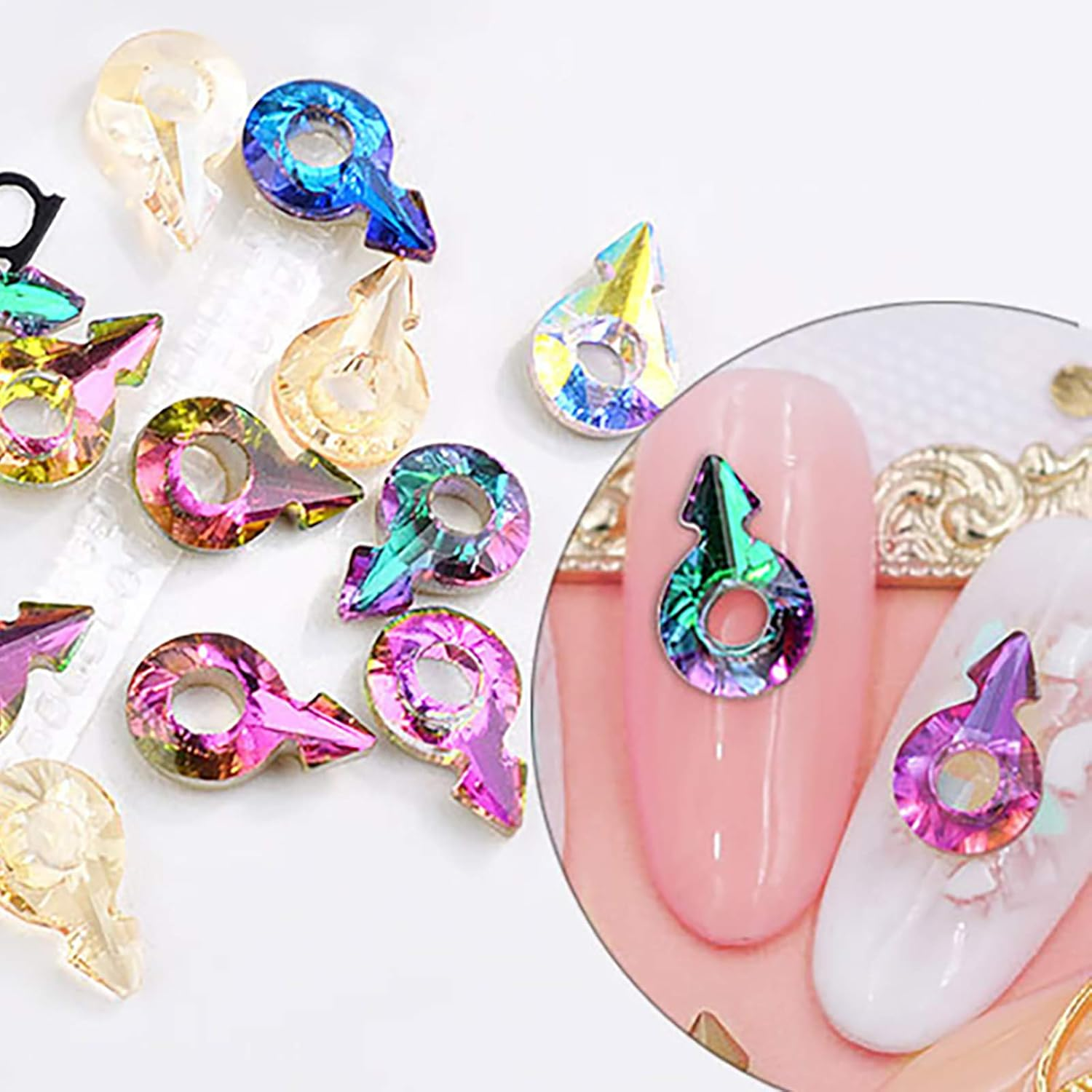 5 Grains Nail Art Rhinestones Nail Gemstone Rhinestone Decorative Nail Jewelry Crystal Arrow Diamond Color Pink image number 2