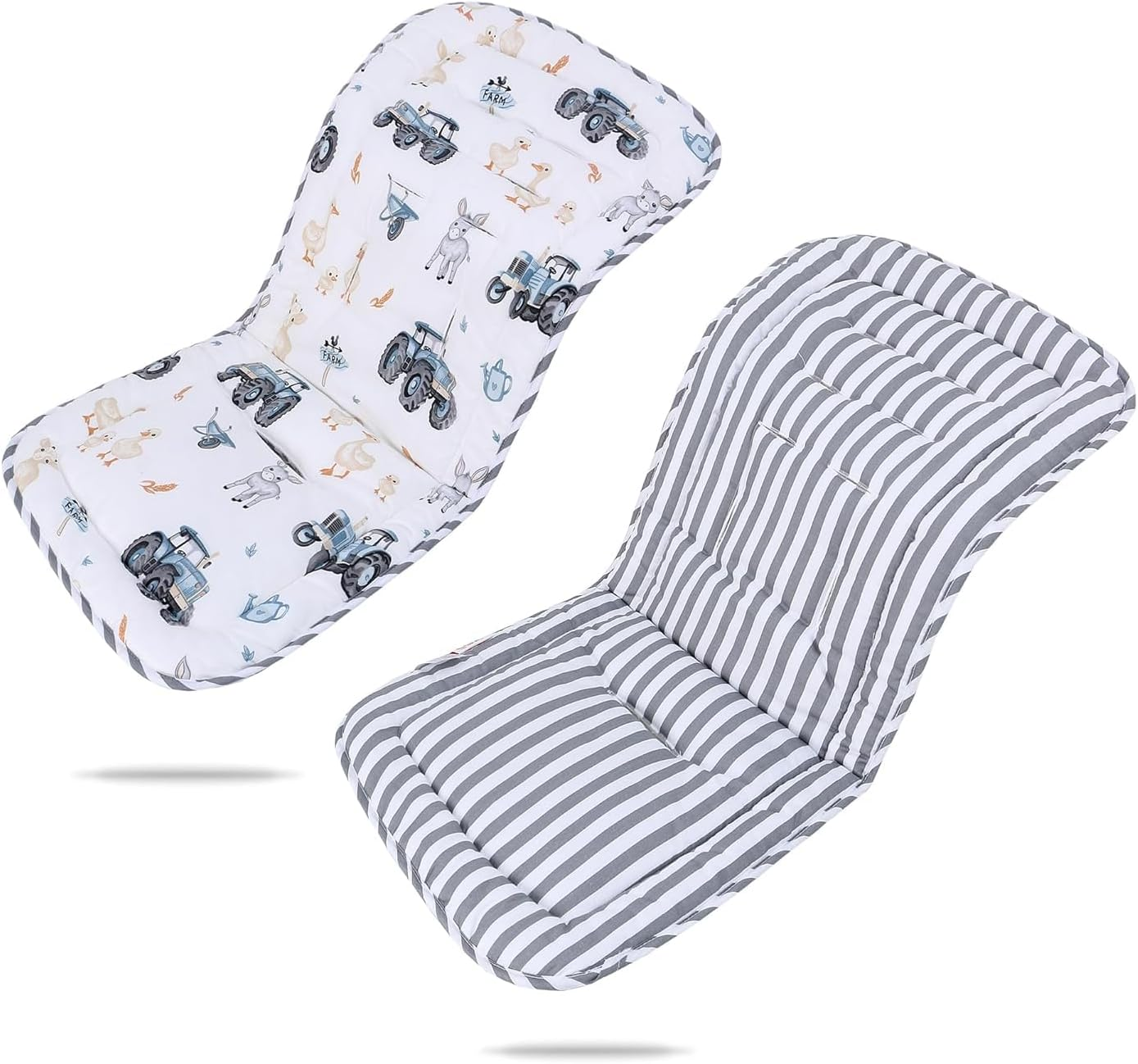 Baby Stroller Cushion, Infant Car Seat Insert-Reversible Universal Breathable and Soft Newborn Stroller Mat-34X78Cm,1 Pack (Grey) image number 2