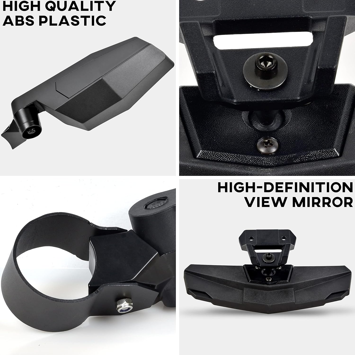 SAUTVS Premium Center Convex Rearview Mirror and Adjustable Folding Side Rear View Mirrors Kit for Polaris RZR PRO Xp/Pro R/Turbo R 2020-2024 (Replace #2883762, #2883763) image number 6