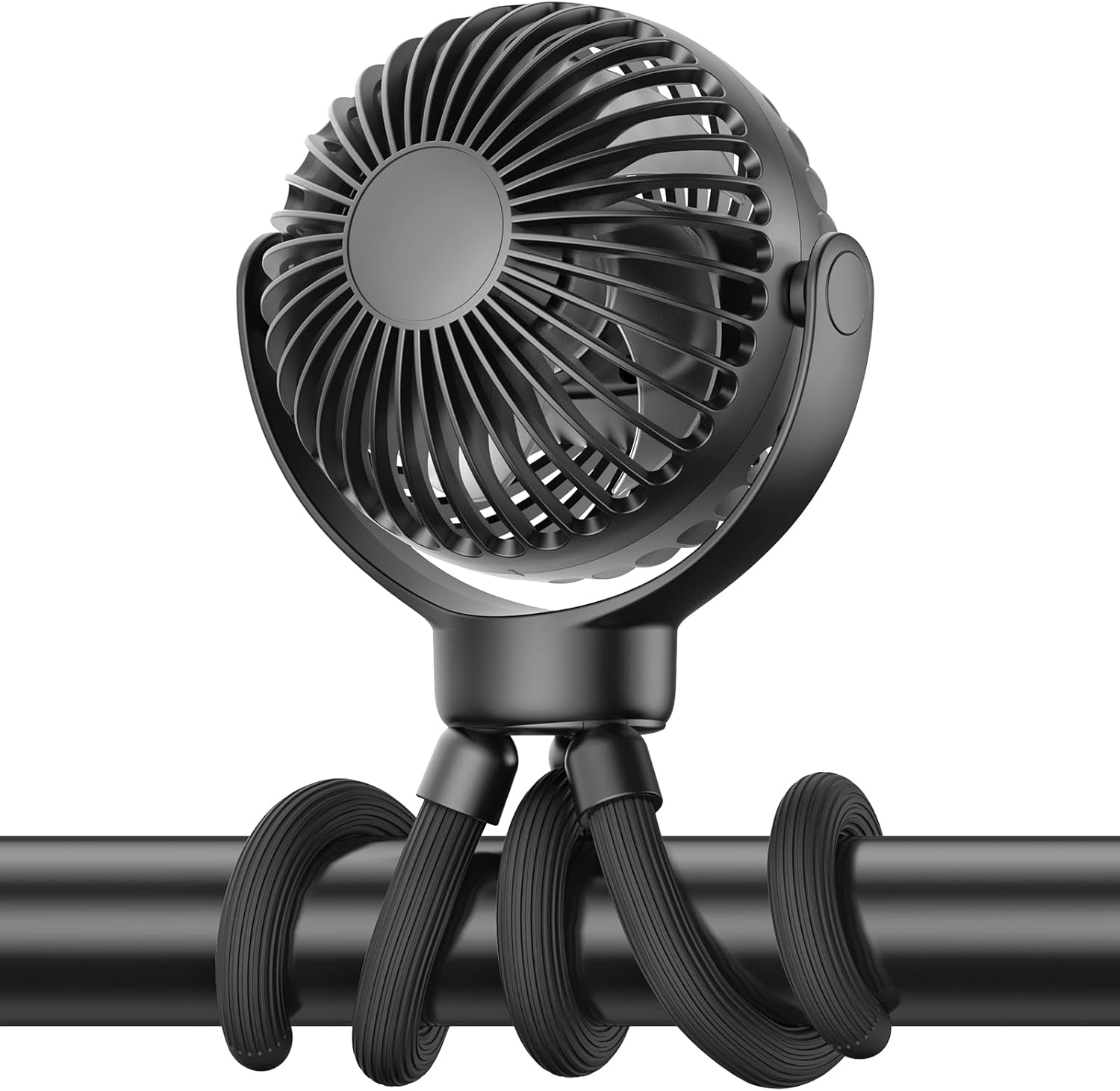 VETIFINAL Portable Baby Stroller Fan - 3-Speed Flexible Tripod Personal Fan Clip on for Bed, Rechargeable Battery Powered, Newborn Summer Cooling Essentials for Car Seat, Bike, Sleep, Travel (Pink)