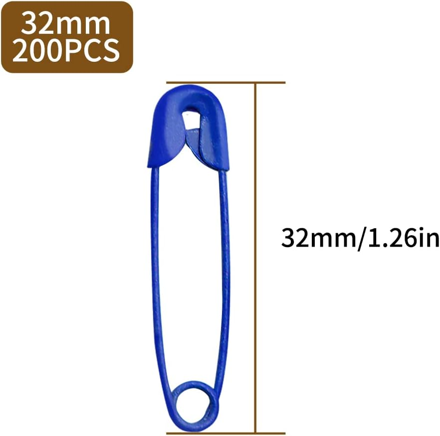 200Pcs -Safety Pins Colored, 1.26Inch32Mm Small Safety Pin Kit Colorful Assortment Bulk for Quilting Clothes Baby Diaper Decorative (Multi) image number 4
