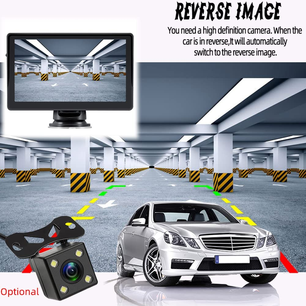 Portable Wireless Apple Carplayer & Android Auto 7 Inch Car Monitor Radio for All Cars Dashboard Mounted Car Stereo Support Bluetooth 5.0 Mirror Link FM Transmitter USB TF Rear View Camera image number 5