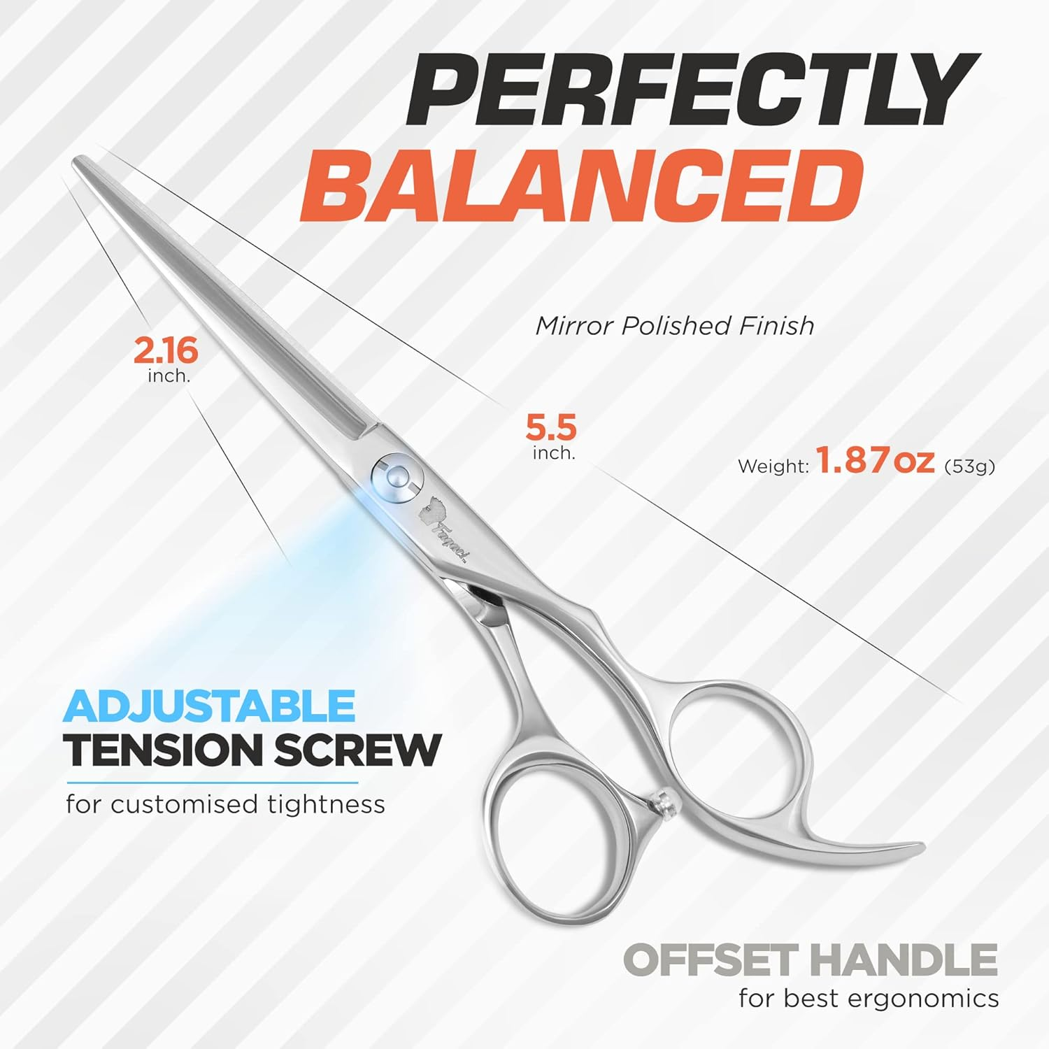 Fagaci Professional Hair Scissors 5.5" Extremely Sharp Blades, Fine Cutting Blades, Hair Cutting Scissors Professional, Hair Shears, Barber Scissors Set for Men and Women, Haircut Scissors Hair Kit image number 4