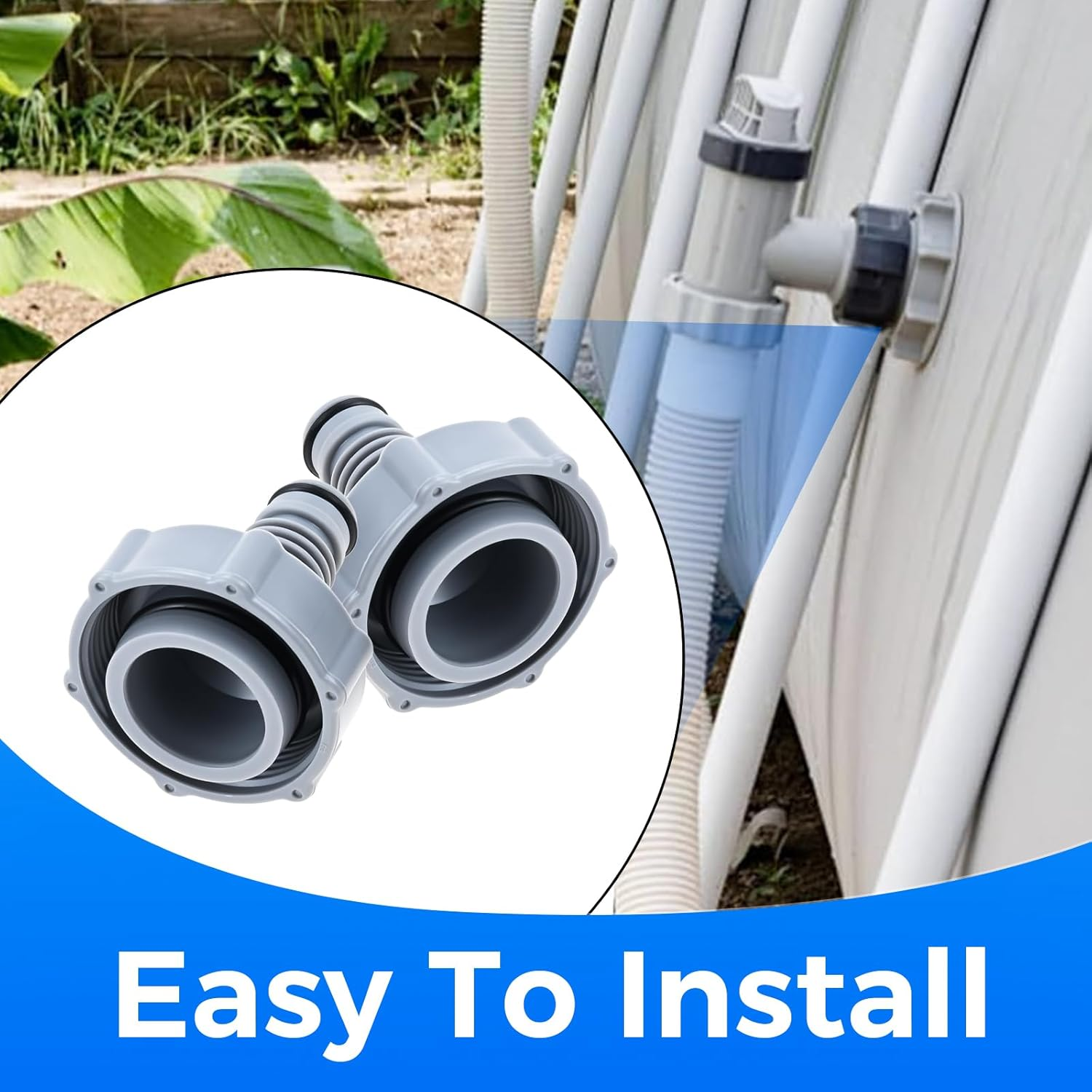 Swimming Pool Drain Valve Replacement for P6H1419 Pools Hose Adapter（2 Pack） image number 4