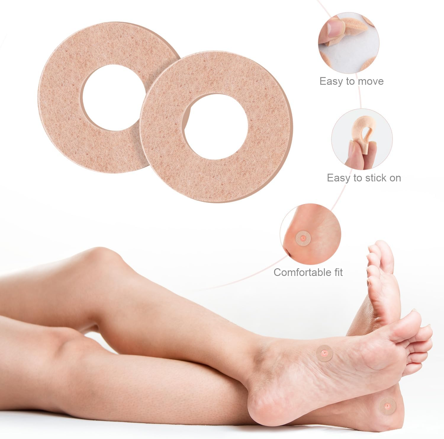 36Pcs Foot Cushions, Corn Patches for Bottom of Plasters Pads Corn Removers Pads Corn Protectors for Men and Women Feet Toes Heel (Round) image number 1