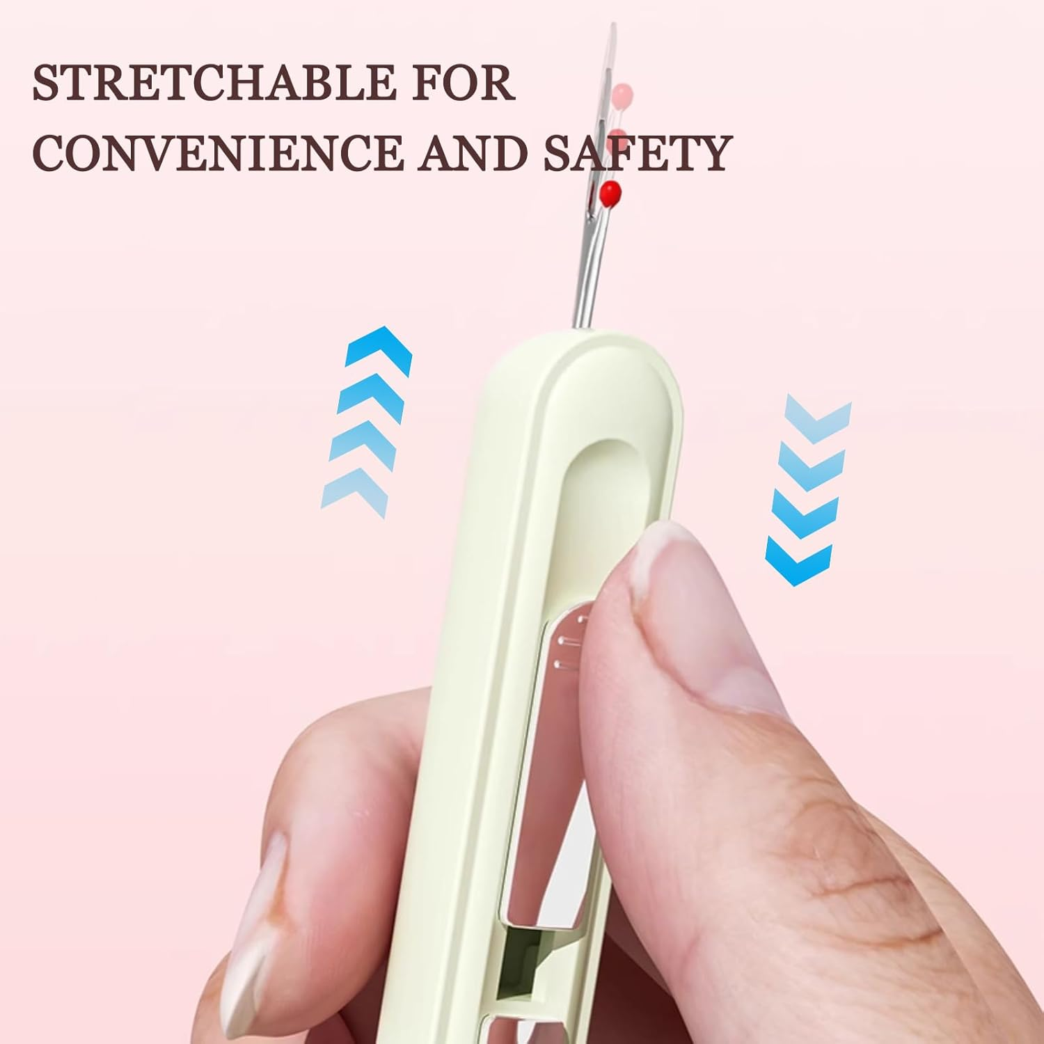 TECHPLUS 2 in 1 Needle Threader Seam Ripper - Hand Sewing Tool for Knitting, Quilting - Automatic Needle Threading Device for Sewing Crafting - for Elderly, Compact and Portable 2 Pack image number 4