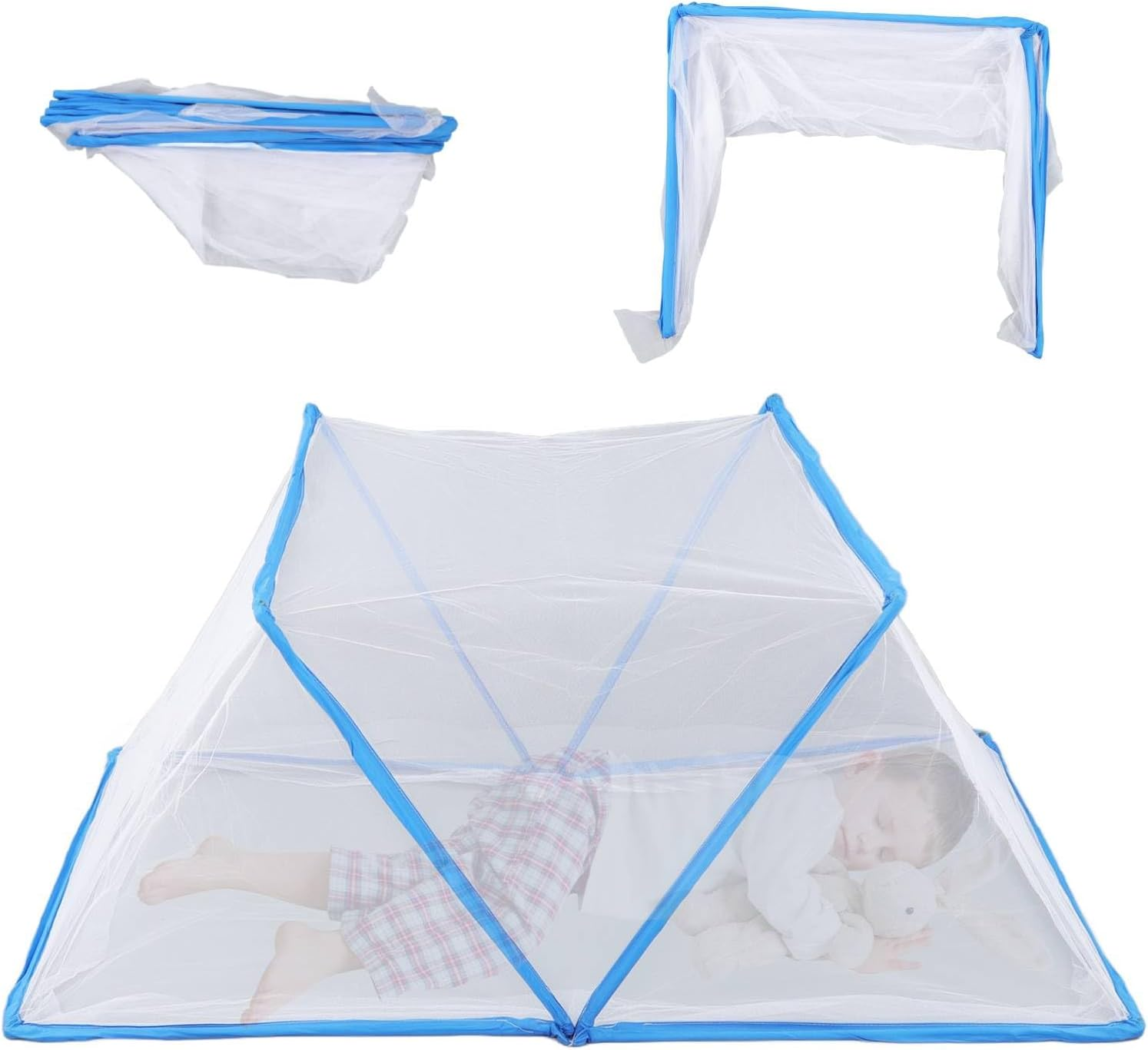 Baby Net Tent, Portable Bed Net Tent, Lightweight Foldable for Baby Kids Students, Ventilate Transparent Mesh, Keep Baby Safe and Comfortable, Easy to Carry, for Travel