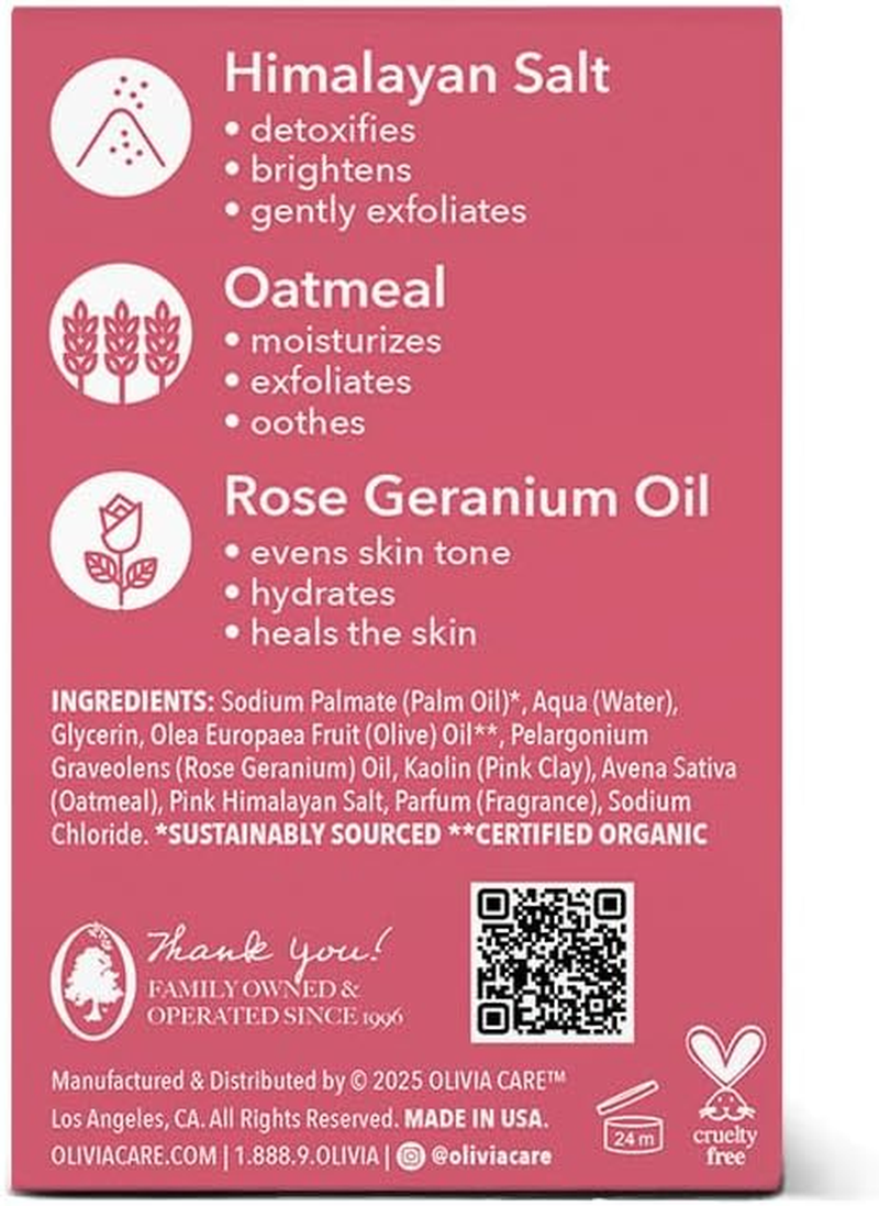Rose Himalayan Bar Soap for Whole Body & All Skin Types. the Best Anti-Bacterial Cleanser for Hands All-Natural Beauty Soap for Showers That Gently Exfoliates with Rose Oil and Oatmeal image number 2
