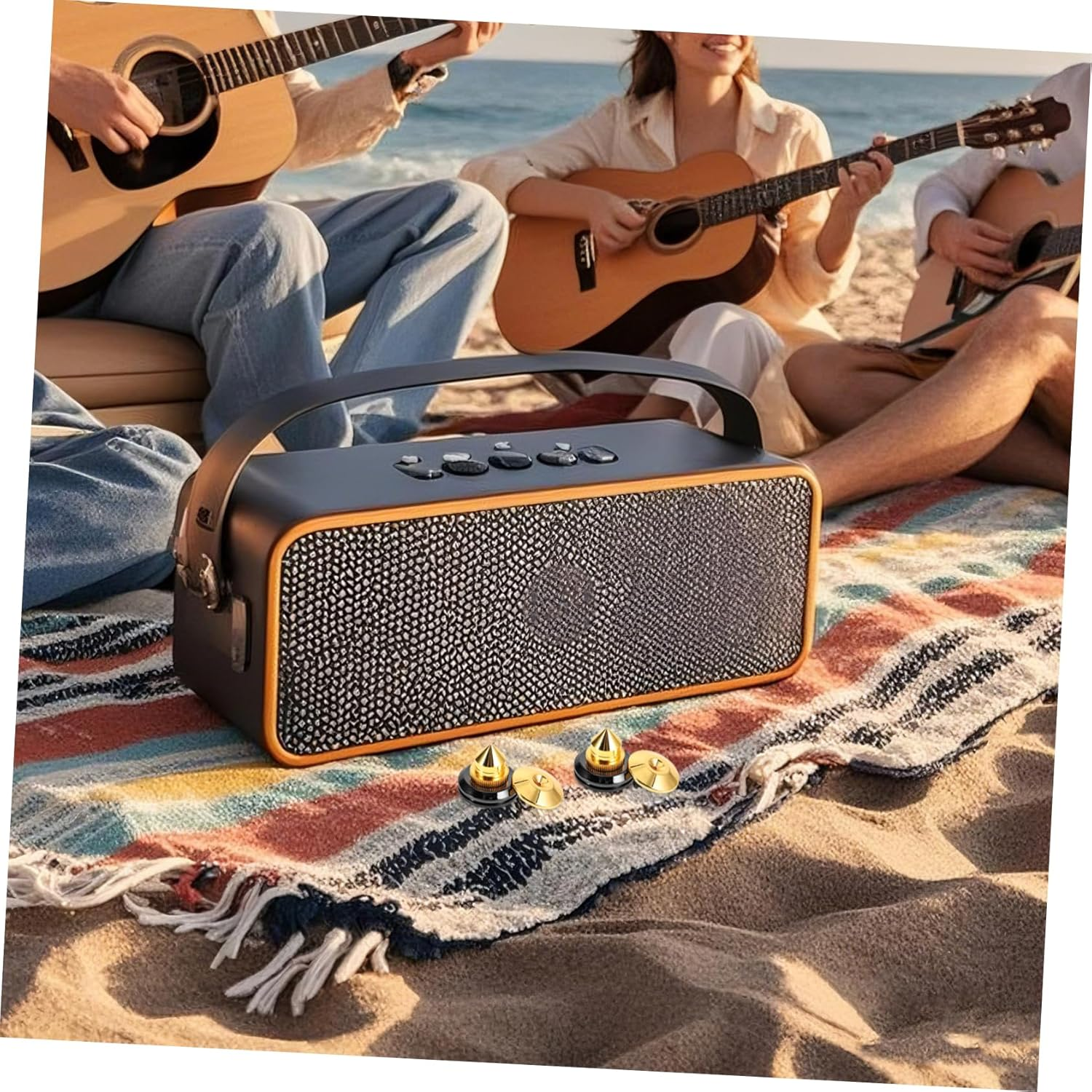 LAPYAPPE 4Pcs Sturdy Speaker Isolation Feet Shock Absorption for Home Audio Equipment Speaker Isolation Feet Spikes Pads image number 1