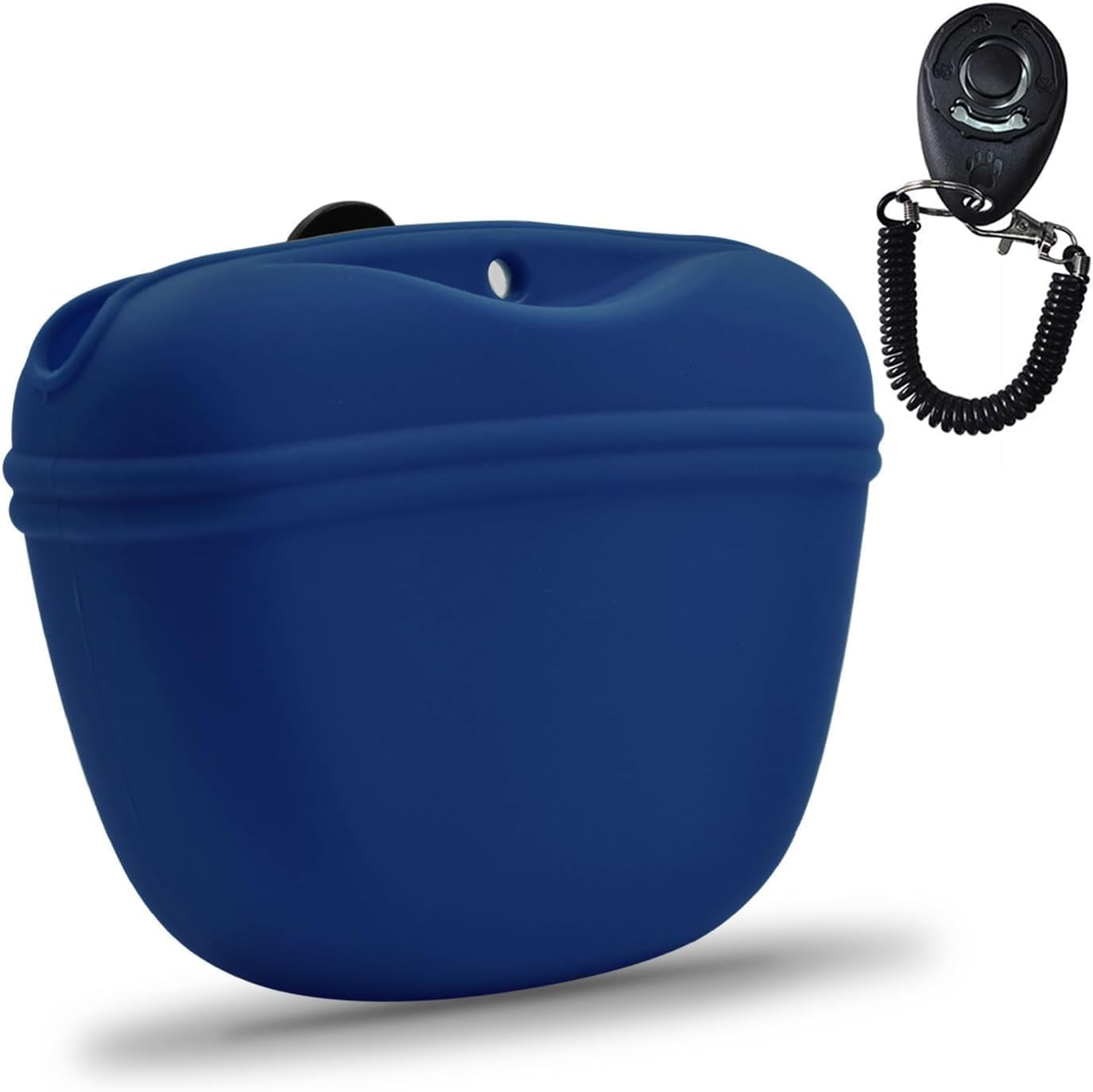 Silicone Dog Treat Training Pouch - Clip-On Portable Training Container with Magnetic Buckle & Waist Clip