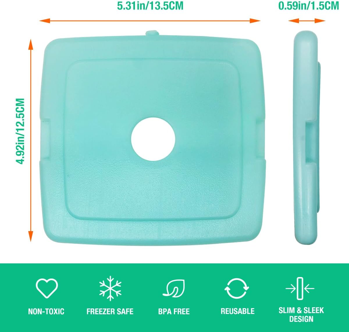 Home Times 4 Pack Slim Thin Reusable Ice Packs for Lunch Boxes, Coolers & Camping - Quick Freeze, Long Lasting Space Saving Freezer Packs, Multifunction Cooler Ice Brick image number 6