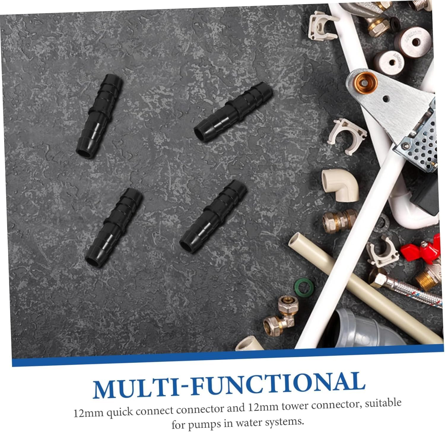 10Pcs Hose Barb Adapter Connectors 12Mm Barb Fittings for Garden Hose Quick Connect Hose Repair Connectors for Drip Irrigation and HVAC image number 5