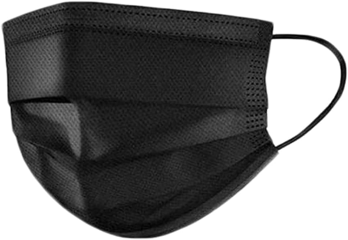 Disposable Black Face Masks for Children, 3-Ply Protection, Elastic Earloops, 100 Pack image number 1