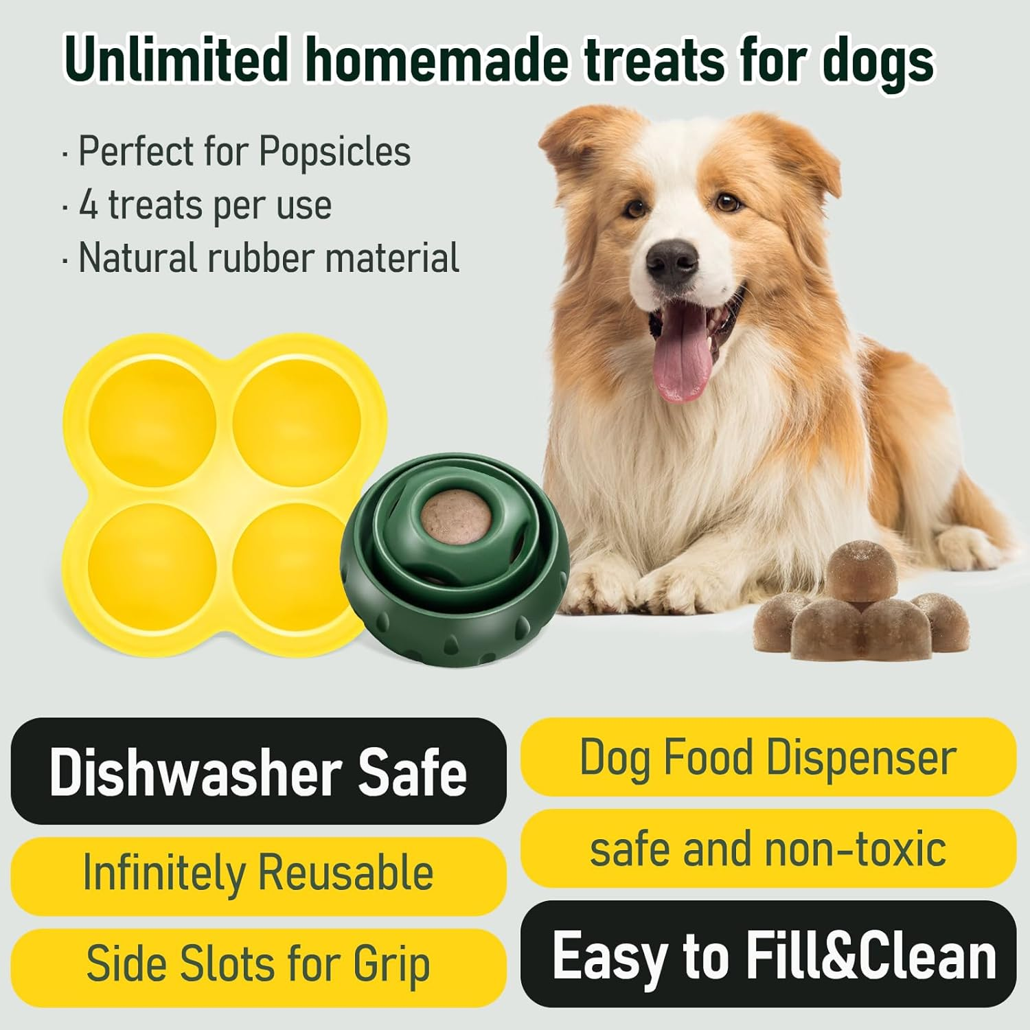 Fillable Interactive Dog Toy,Dog Chew Toy for Dogs Large&Small, Tough Rubberized Dog Toy to Distracted, Reusable of Freezable Dog Treat Dispenser,Dishwasher Safe. image number 2