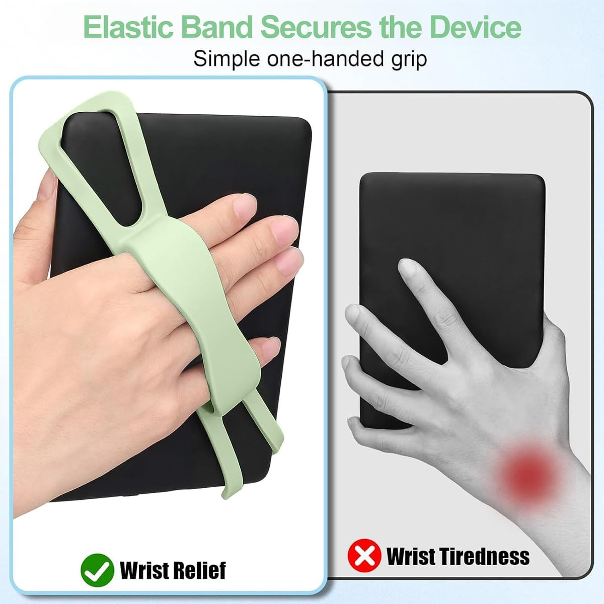T Tersely 2025 Update Hand Strap for Kindle Paperwhite/Oasis (2018-2024),For Kobo Colour/Libra/Clara or Other E-Book, 6-8" Phones and Tablets, High-Elasticity, Non-Slip, Easy to Remove image number 5