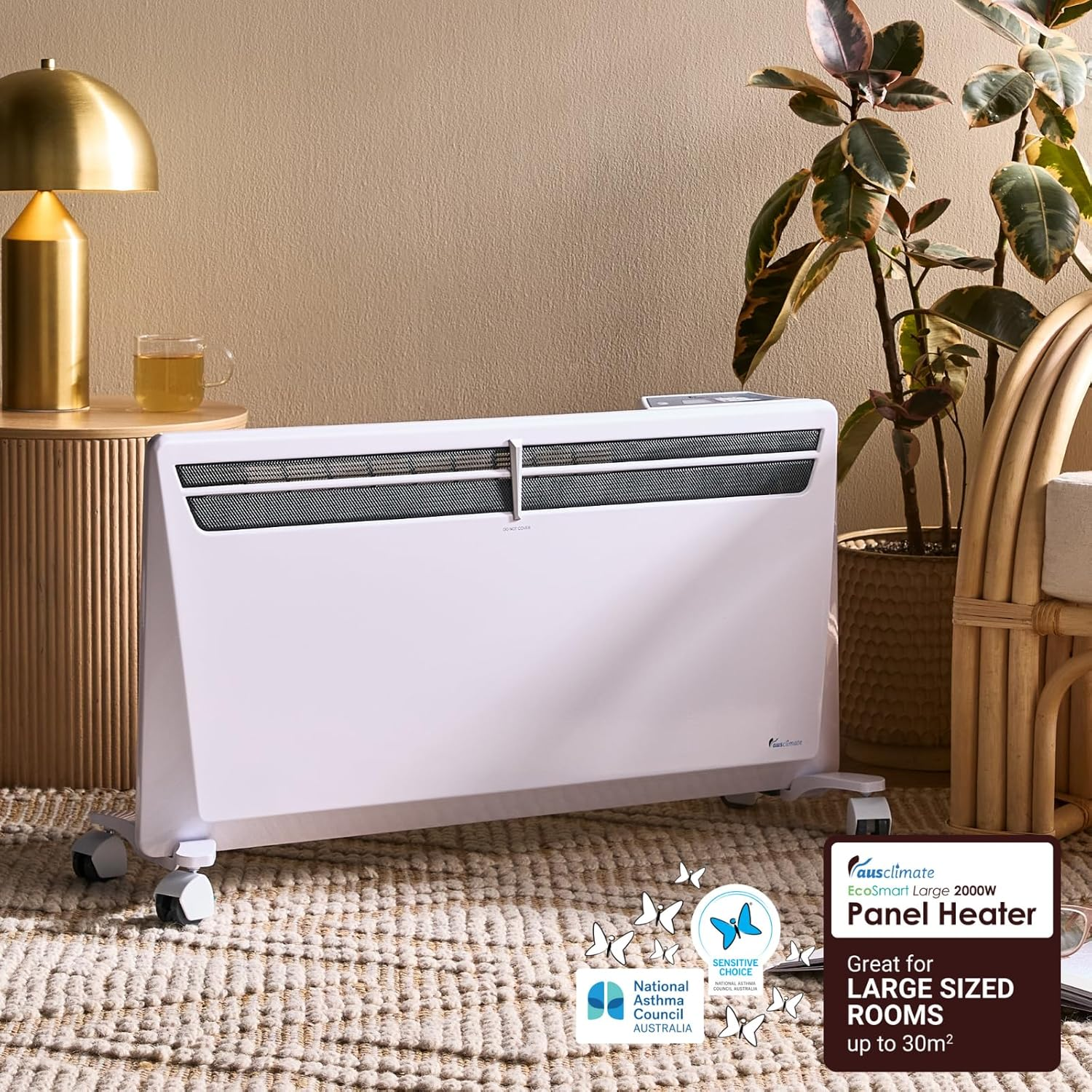 Ausclimate 2000W Smart Inverter Metal Panel Heater, Home Heater with 24-Hour Timer, Suitable for Medium-Sized Rooms up to 30M2, Compatible with Alexa and Google Home, White image number 5